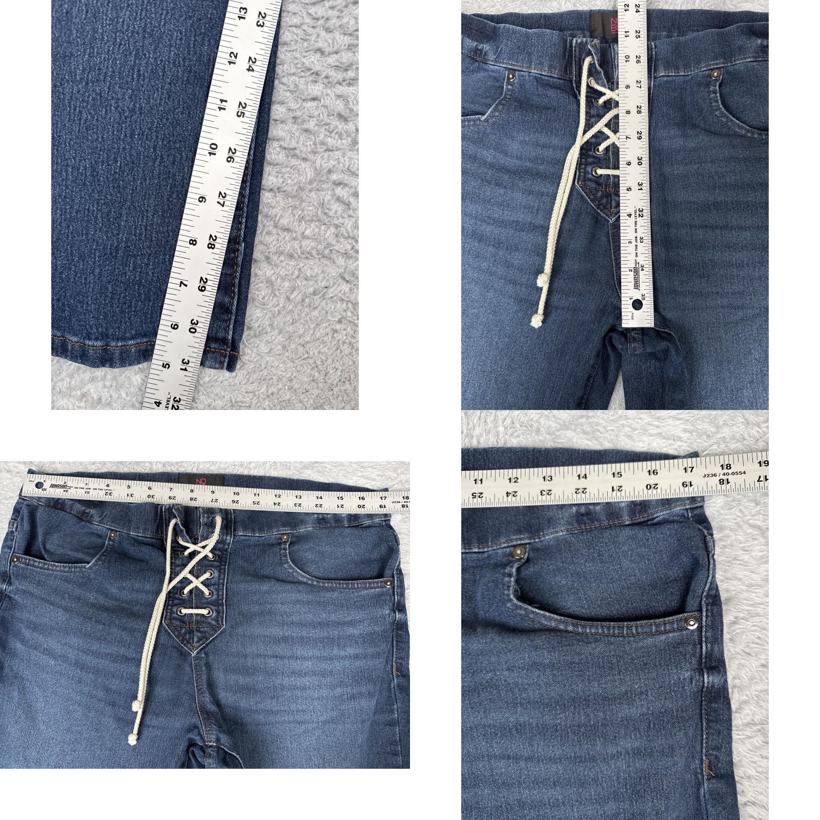 Vintage No Boundaries Jeans Jr 15 Straight High Rise Blue 34x31 Denim Stretch Comfort 90s City College Womens Size 36" / US 14 / IT 50 - 8 Thumbnail