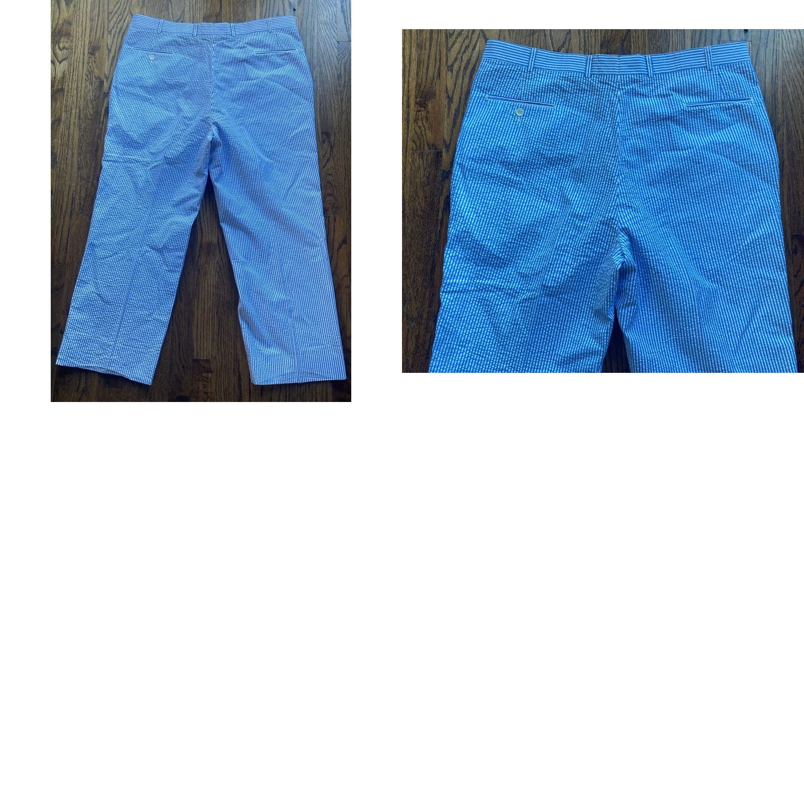 Brooks Brothers VINTAGE Brooks Brothers Pants Mens 38x27 Blue 80s Flat Front USA Seersucker Size US 38 / EU 54 - 8 Thumbnail