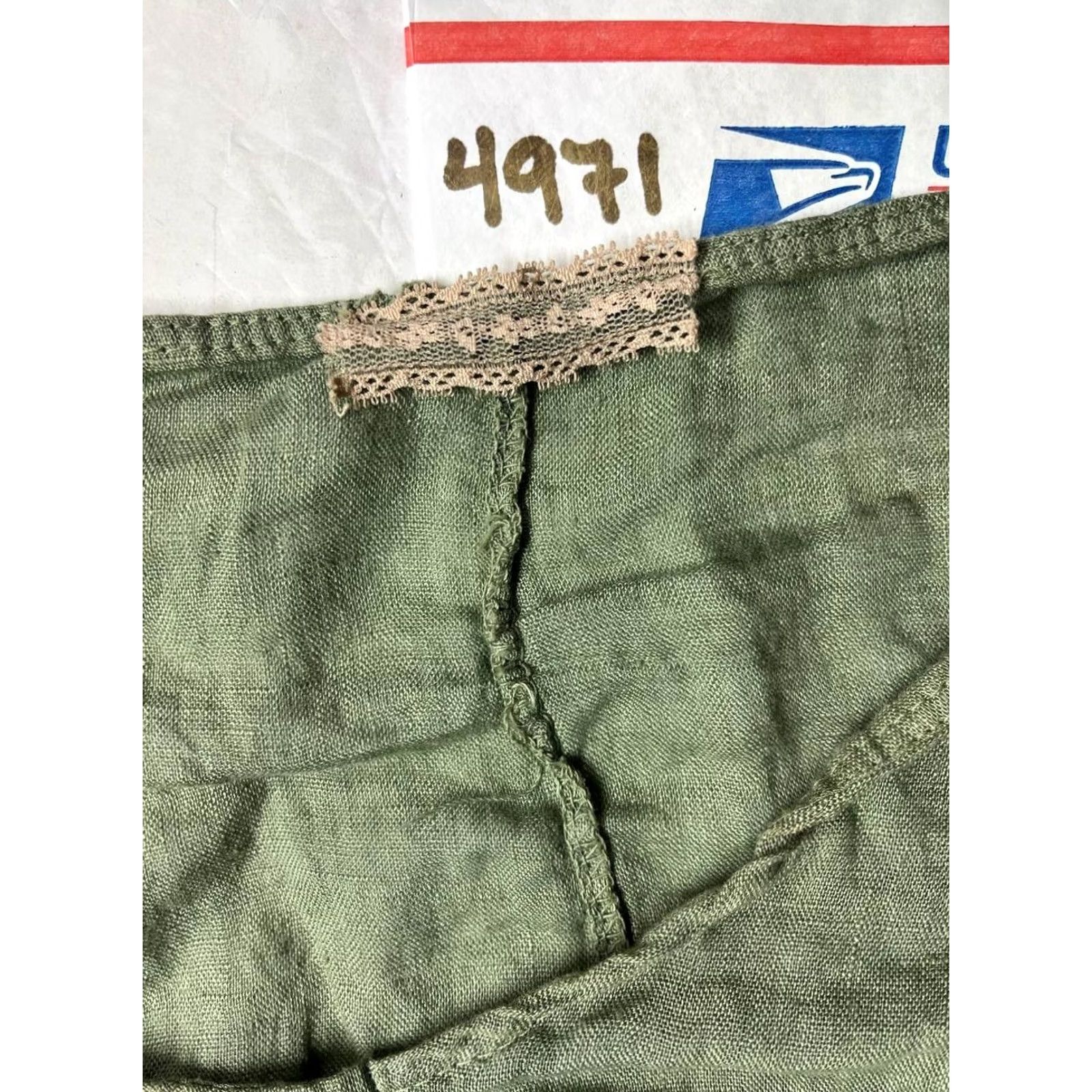 Vintage Olive Green Linen Oversized Cover Up Womens Size One Size ONE SIZE - 6 Thumbnail