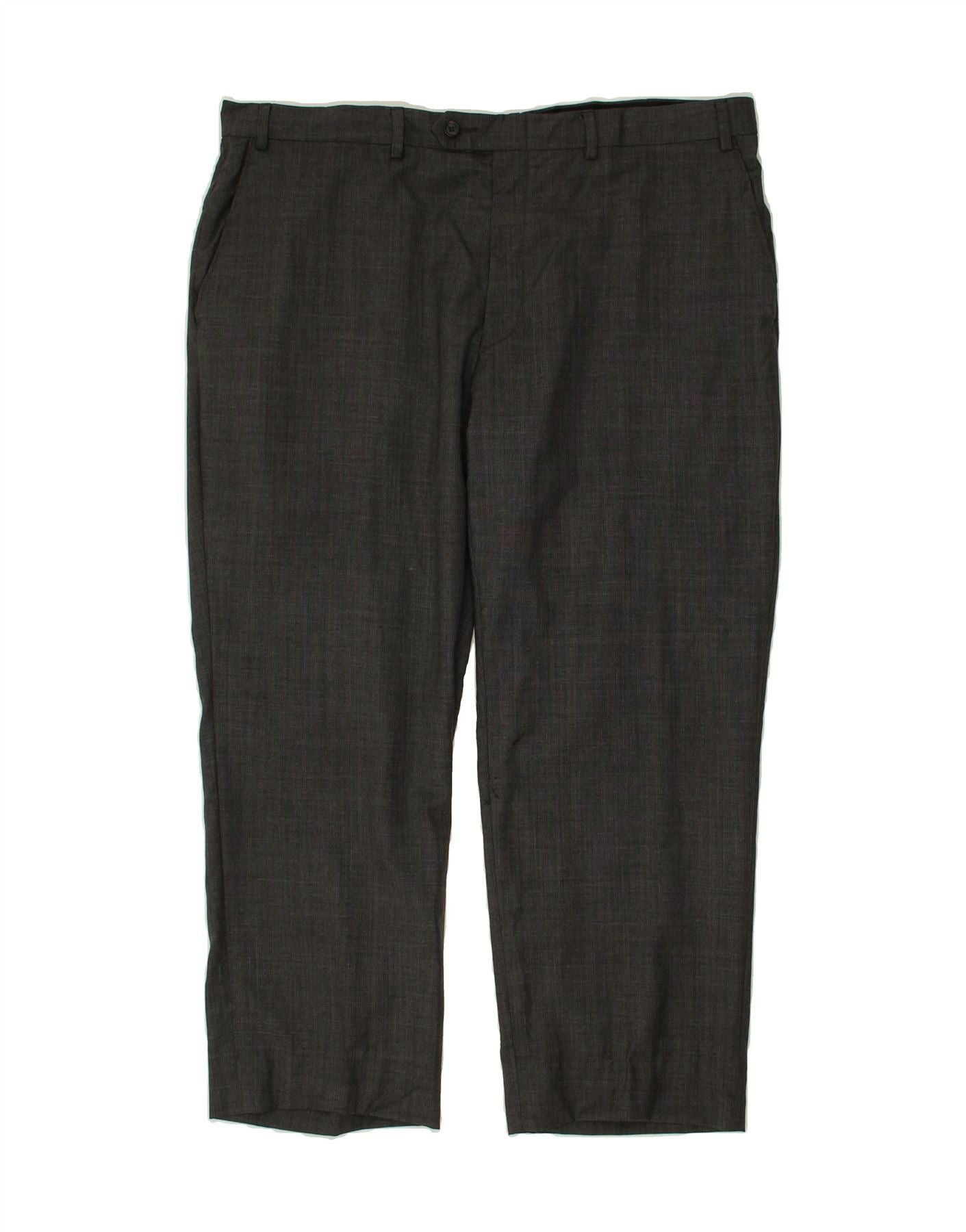 Ralph Lauren Womens Tapered Suit Trousers W40 L26 Grey Wool Size 28" / US 6 / IT 42 - 1 Thumbnail