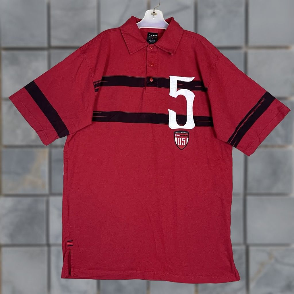 Fubu FUBU Polo Shirt Mens L Red The Collection Vintage Short Sleeve Rugby Knit Shirts Size US L / EU 52-54 / 3 - 1 Thumbnail