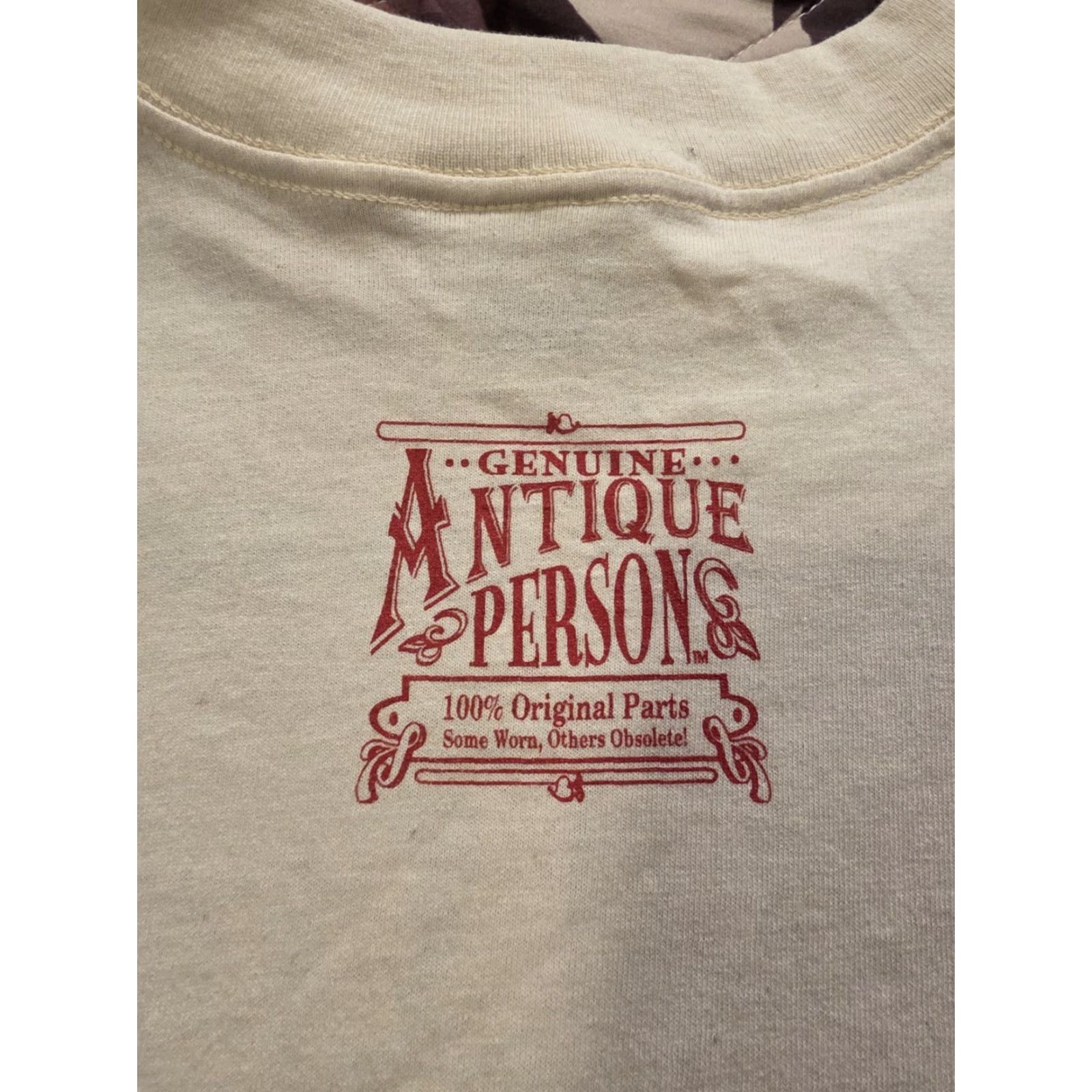 Vintage VINTAGE 1995 Genuine Antique Person T Shirt Graphic Print Cowboy USA 90s Men XL Ivory Cotton Short Sleeve Crew Neck T-Shirt Size US XL / EU 56 / 4 - 6 Thumbnail