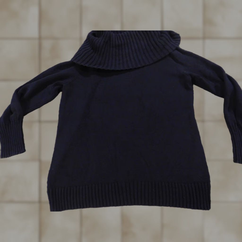 Nautica Nautica Sweater Pullover XL Blue Crew Neck Long Sleeve Crochet Knit Cotton Regular Women - stretch, solid, chunky-knit Size XL / US 12-14 / IT 48-50 - 1 Thumbnail