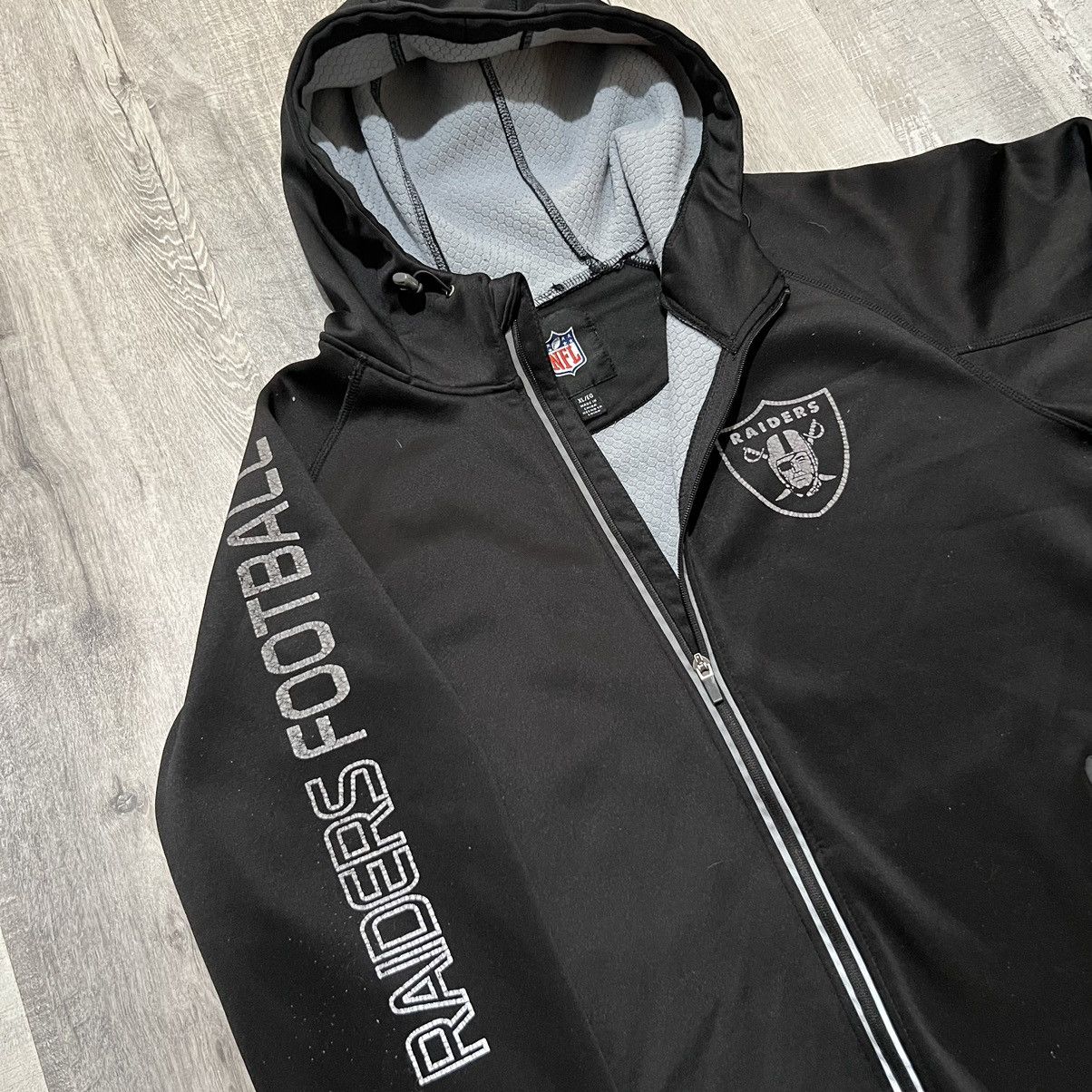 NFL NFL Raiders Black/Grey Full Zip Las Vegas Football Jacket Size US XL / EU 56 / 4 - 3 Thumbnail