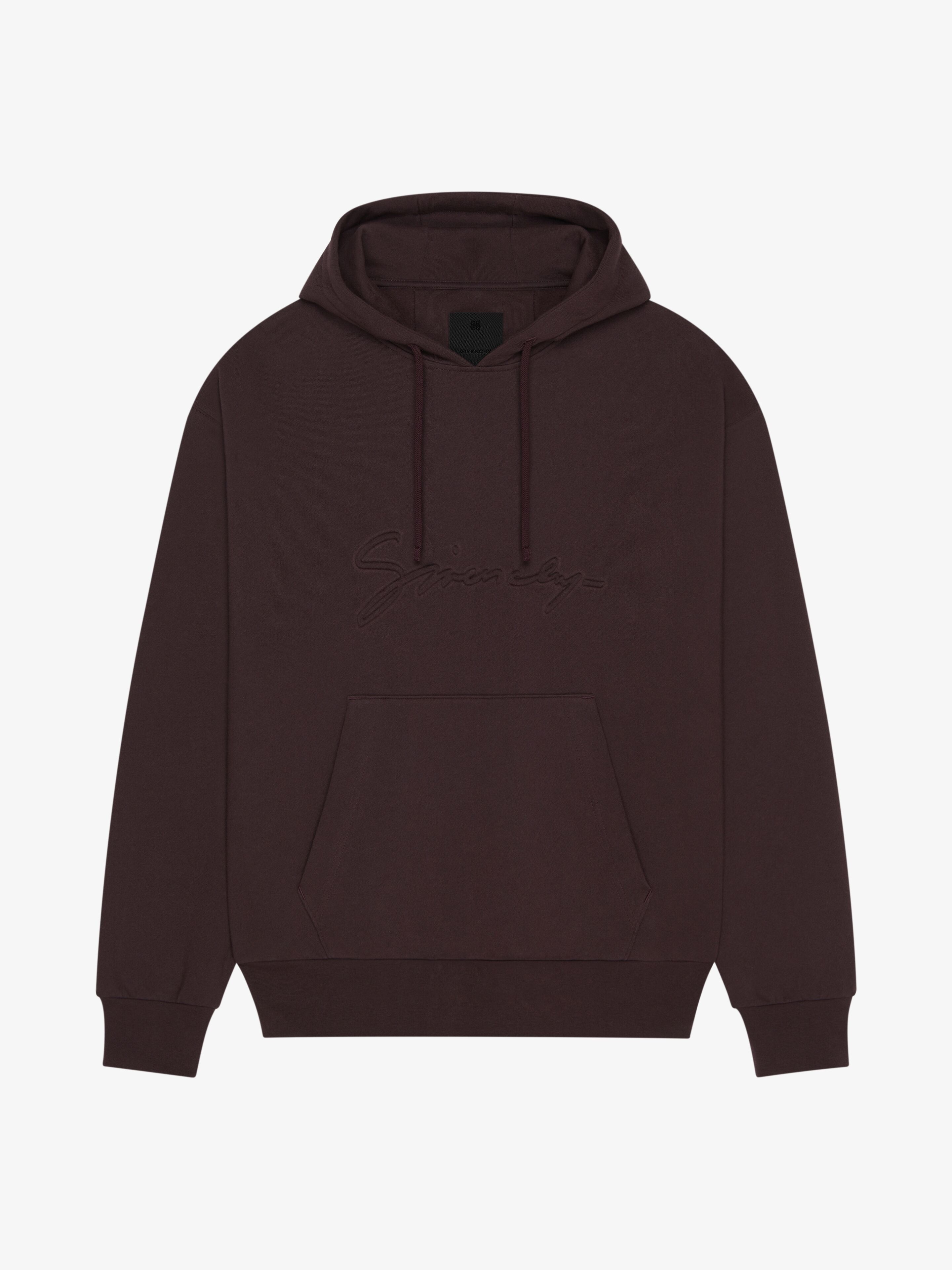 o1w1db10925 Boxy Fit Hoodie With Pocket Base in Brown