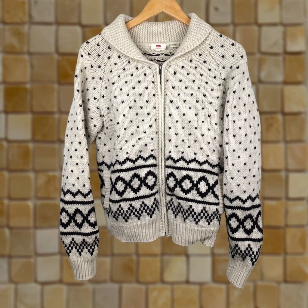 Levi's VINTAGE Levi’s Wool Full Zip Sweater Cardigan Layer Waffle Knit Collar Ribbed Women’s M Size M / US 6-8 / IT 42-44 - 1 Thumbnail