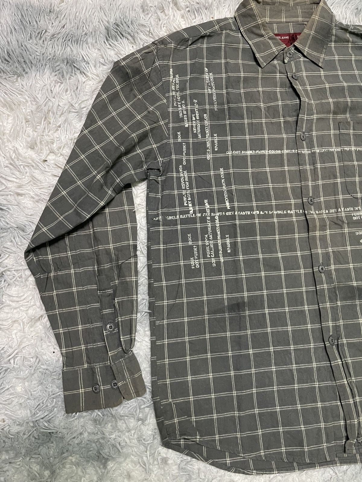 If Six Was Nine 2000s NYLAUS BUTTON UP FADED PUNK DESIGN Size US L / EU 52-54 / 3 - 3 Thumbnail