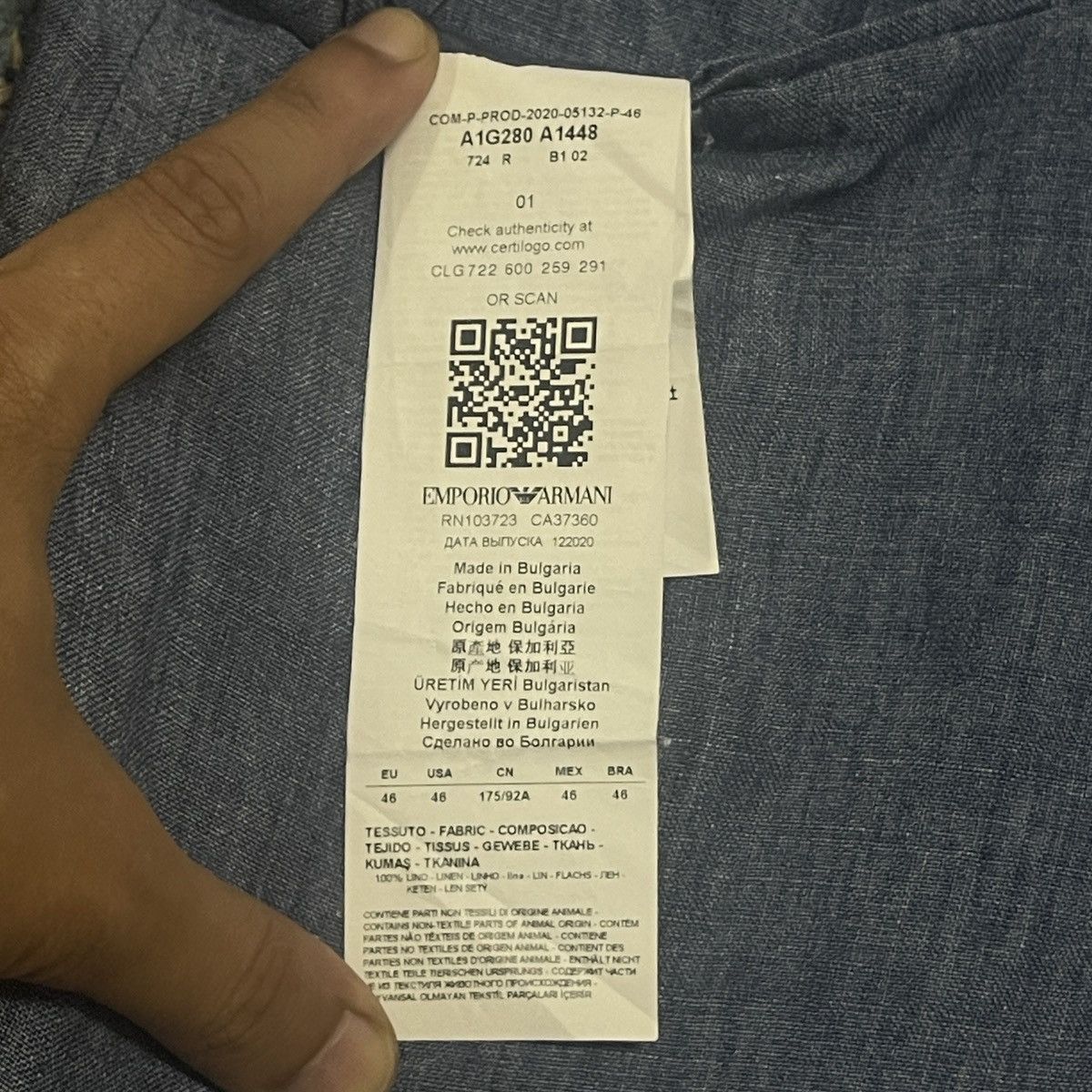 Emporio Armani Vintage Emporio Armani Linen Blazer Jacket — Made in Italy Size 46R - 21 Thumbnail