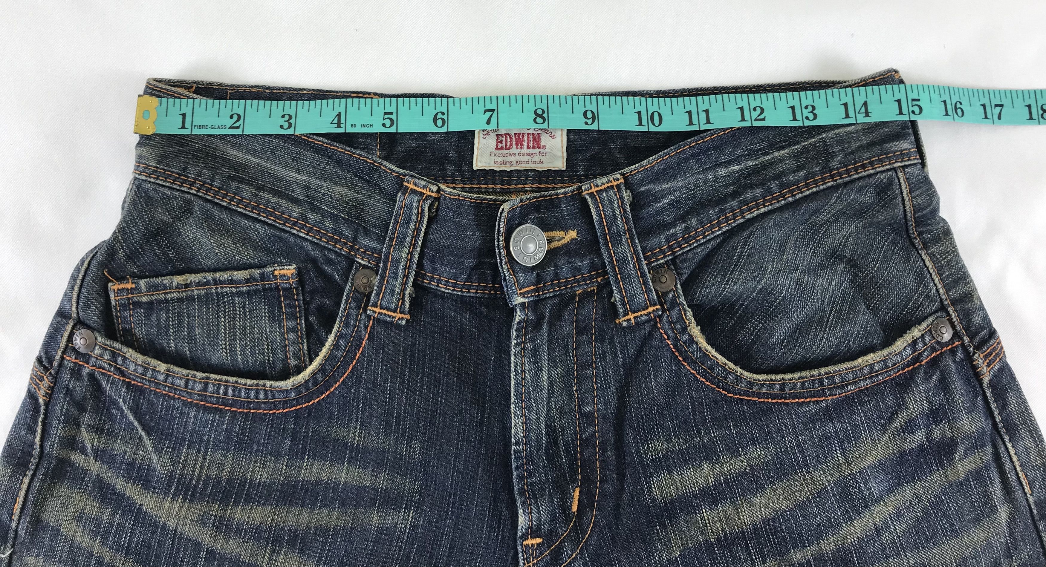 Edwin Vintage Edwin XV Buckle Back Rusty Washed Flare Jeans Size 28" / US 6 / IT 42 - 14 Thumbnail