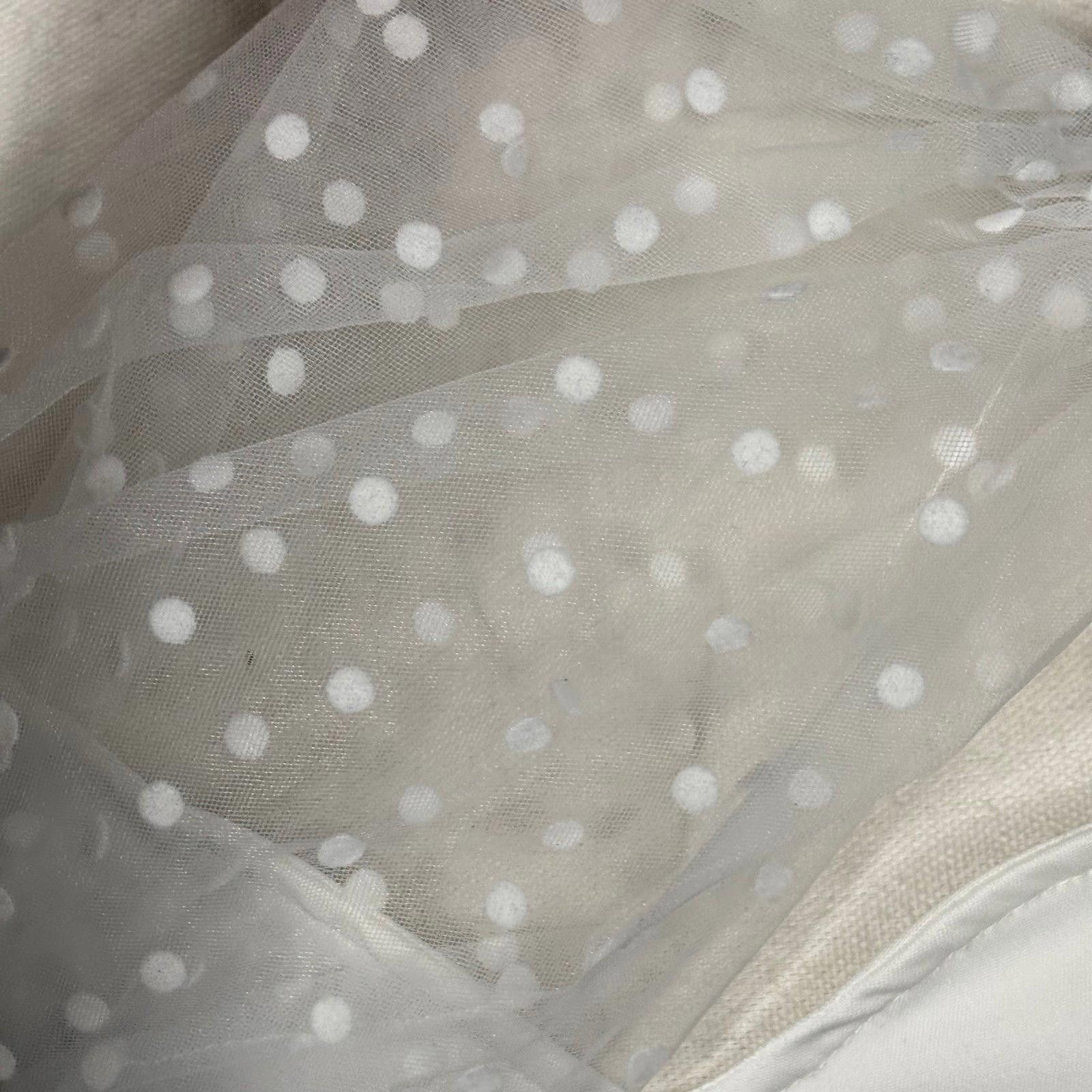 Other White Polka Dot Mesh Sleeve Fit & Flare Mini Dress Large Size L / US 10 / IT 46 - 5 Thumbnail