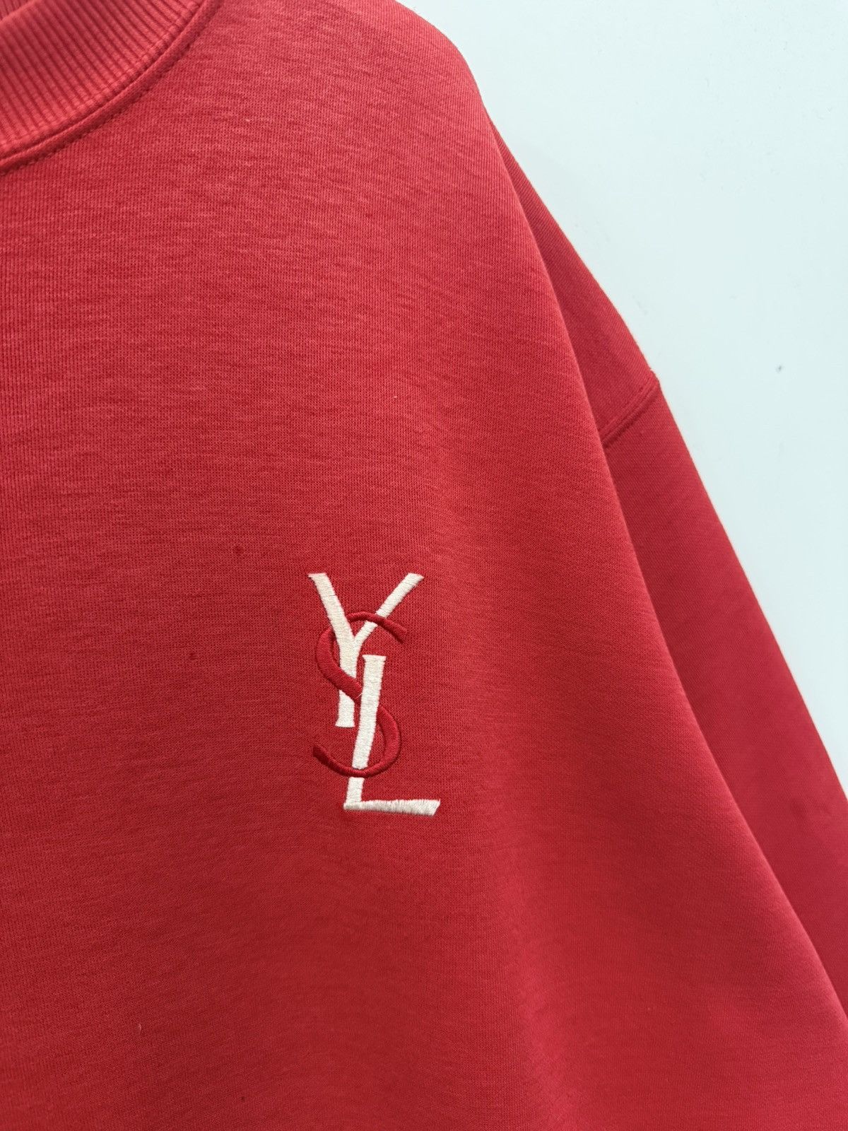 Yves Saint Laurent 90s Designer YvesSaintLaurent Embroided Spellout Logo Sweat Size US L / EU 52-54 / 3 - 5 Thumbnail