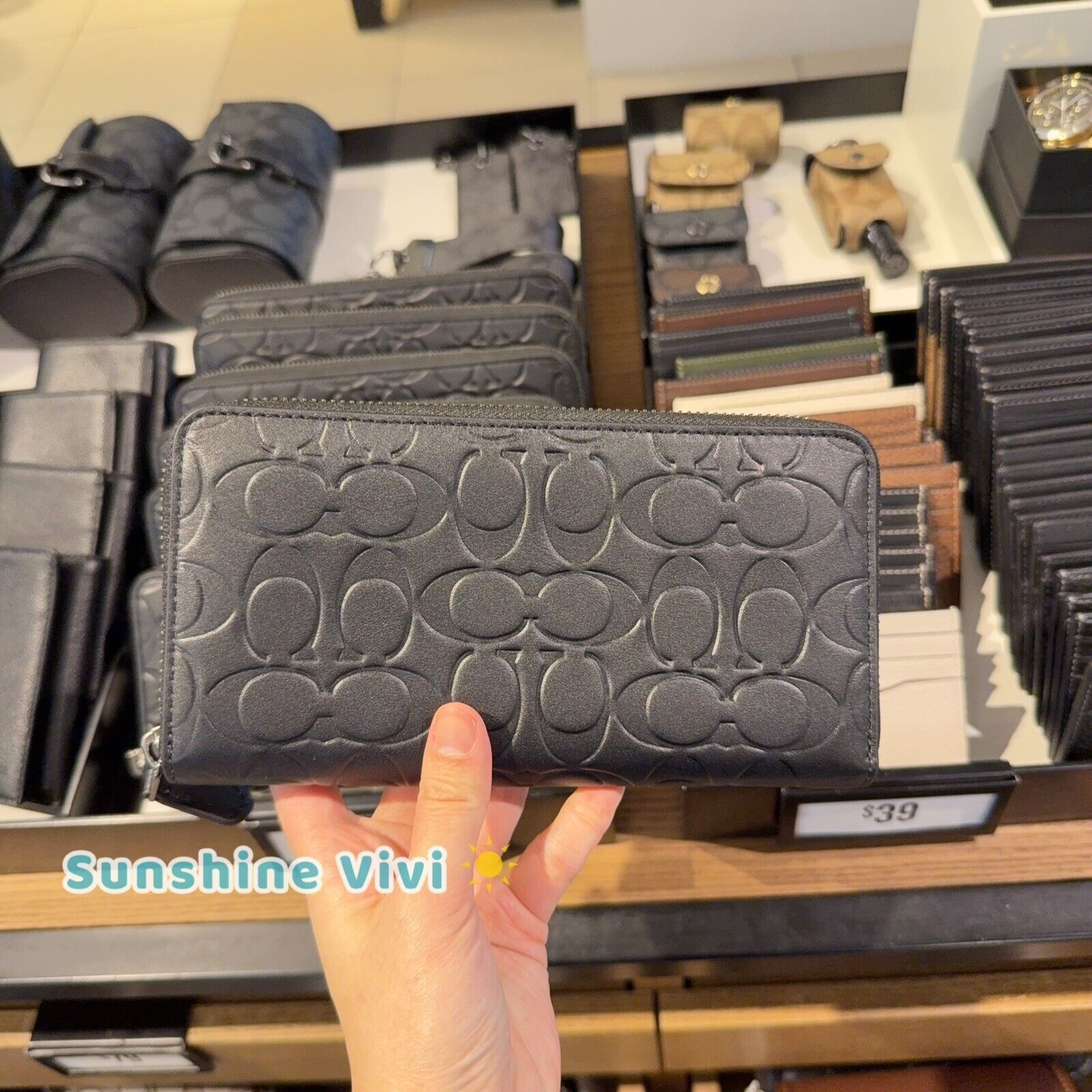 Coach NWT COACH CE551 Accordion Wallet Leather/Gunmetal/Black Size ONE SIZE - 1 Thumbnail