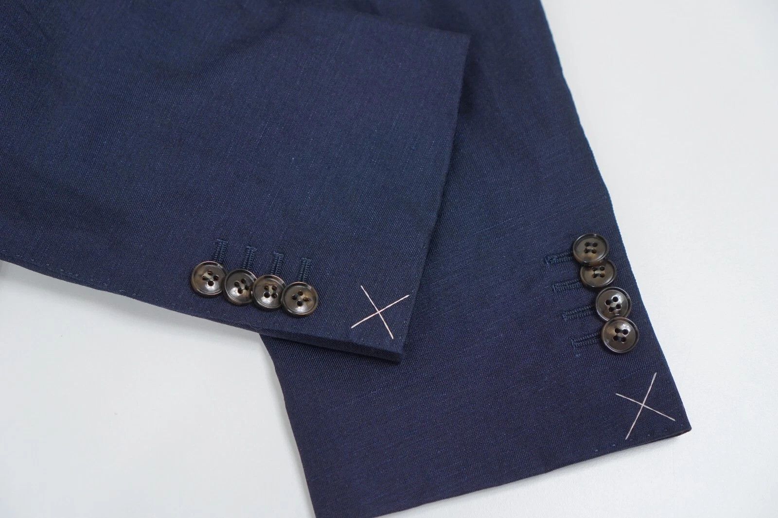 Suitsupply Men Suitsupply Blazer Havana Pleated Wool & Linen Navy US48 Size 48R - 3 Thumbnail