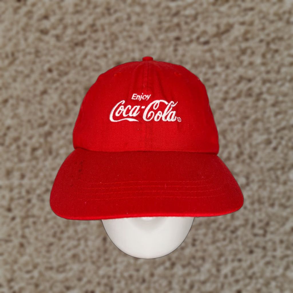 Vintage HeadToToe Coca Cola Hat Cap – Red Adjustable Strap Back Baseball Cap – One Size Adults Men - Logo Ski Theme, Cotton Polyester Twill Size ONE SIZE - 1 Thumbnail