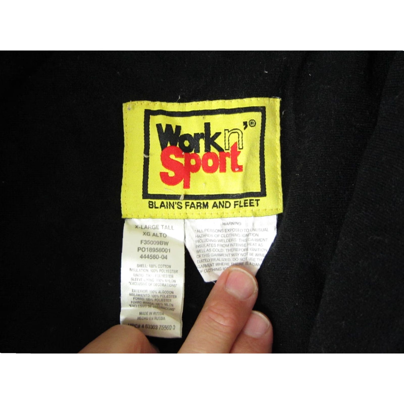 Vintage VINTAGE Work N Sport Jacket Mens XLT Brown Canvas Bomber Zip Logo 90s Workwear Mens XLT Brown Logo Jacket Size US XL / EU 56 / 4 - 5 Thumbnail