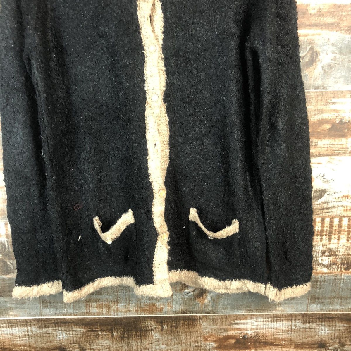 Homespun Knitwear × Japanese Brand DL Vis Black Cardigan Knitwear #C368 Size M / US 6-8 / IT 42-44 - 6 Thumbnail