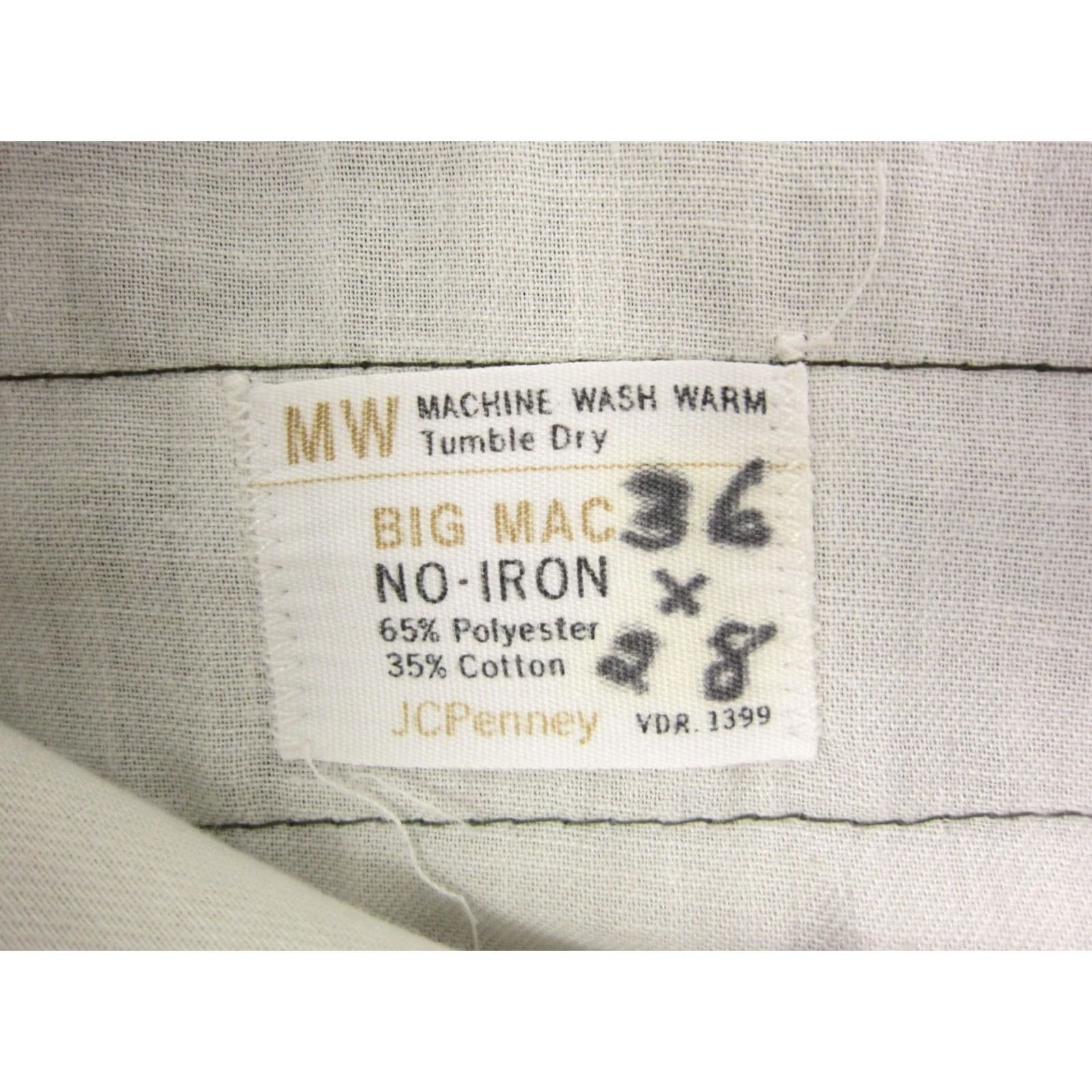 JCPenney Vintage JCPenney Big Mac Pants Mens 35L Wash & Wear Workwear Calico 60s 70s Talon Size US 35 - 5 Thumbnail