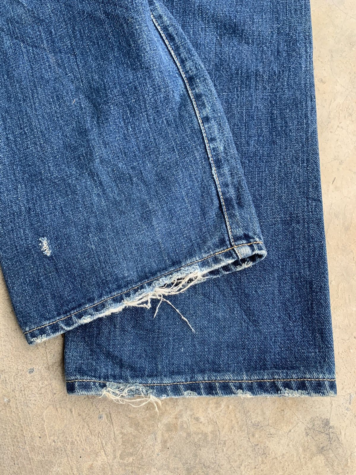 If Six Was Nine × Jean × WHIZ LIMITED Whiz Limited Japan Ripped Selvedge Distressed Denim Size US 35 - 25 Thumbnail