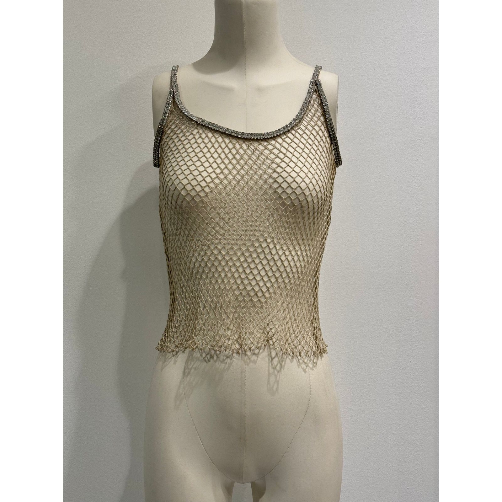 Dolce & Gabbana S/S 2002 Dolce & Gabbana J-Lo fishnet Swarovski top Size S / US 4 / IT 40 - 3 Thumbnail