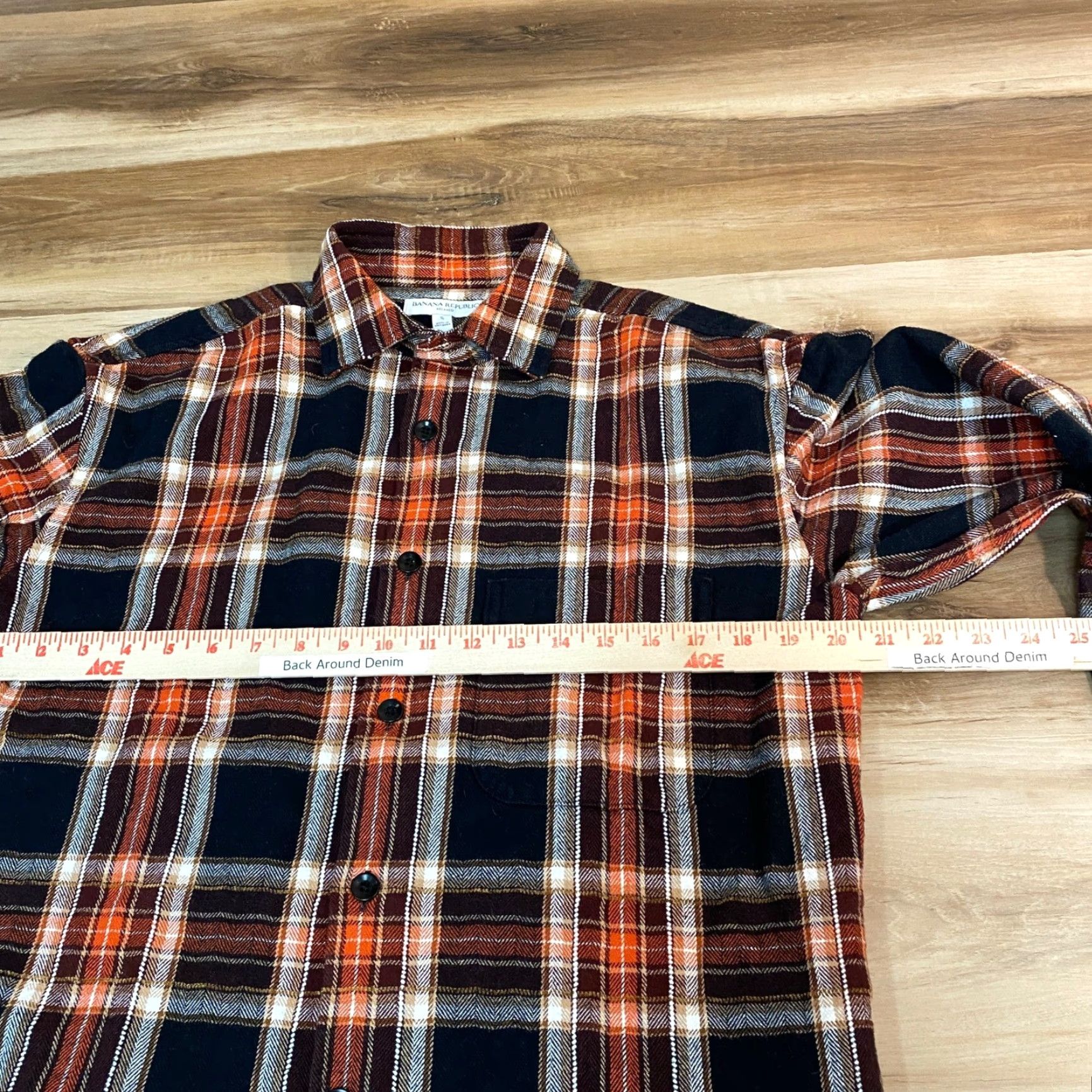 Banana Republic VINTAGE Banana Republic Flannel Shirt Mens S Relaxed Fit Plaid Orange Brown Long Sleeve Button-Up Casual Fall Outdoors Mens Size US S / EU 44-46 / 1 - 5 Thumbnail