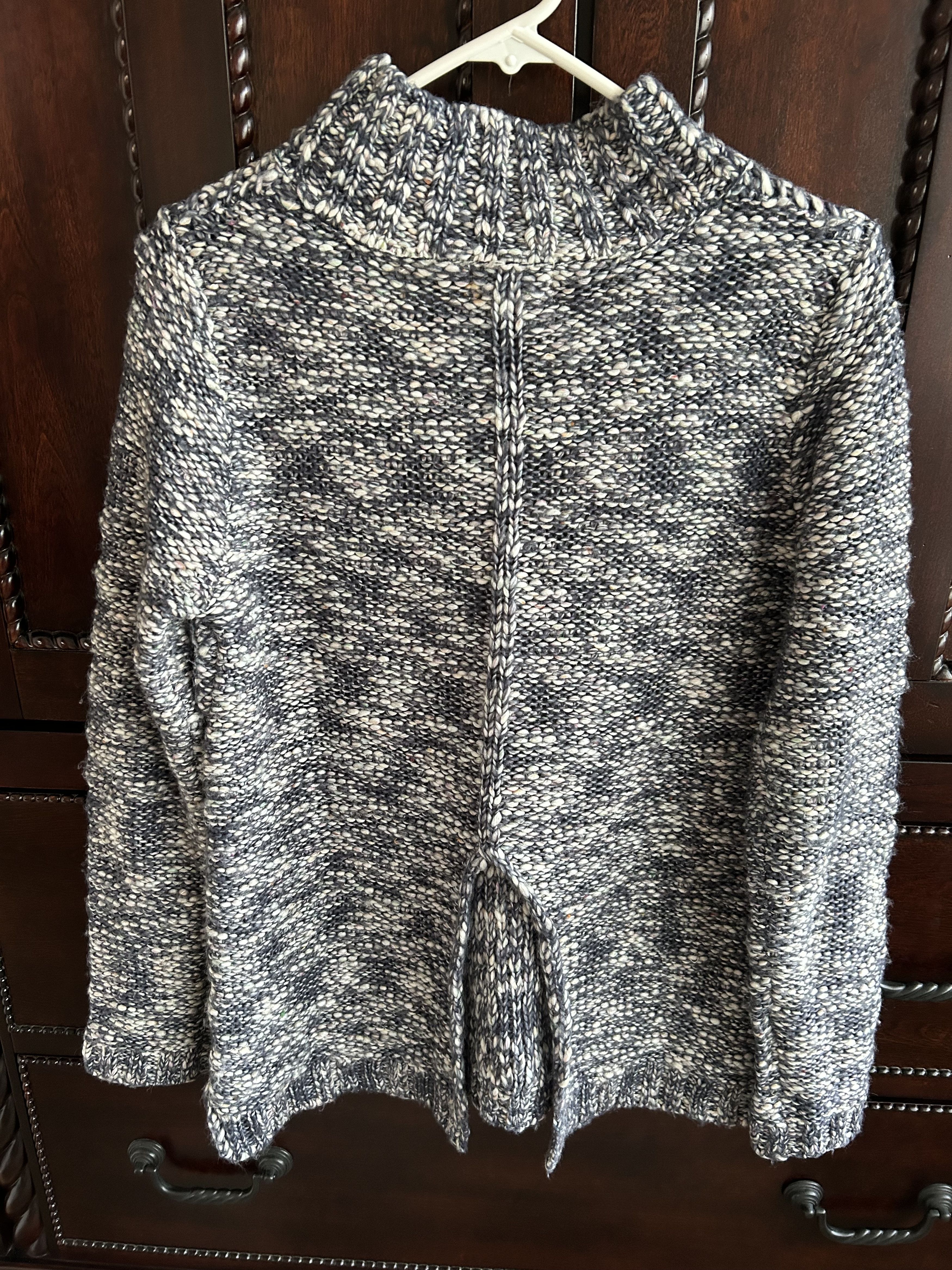 Forever 21 Forever 21 Blue/White Marled Knit Long Split Hem Sweater M Size M / US 6-8 / IT 42-44 - 2 Thumbnail