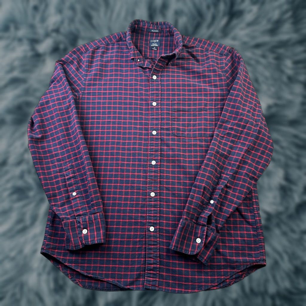J.Crew J Crew Shirt Mens Medium Red Blue Plaid Button Up Flex Offord Size US M / EU 48-50 / 2 - 1 Thumbnail