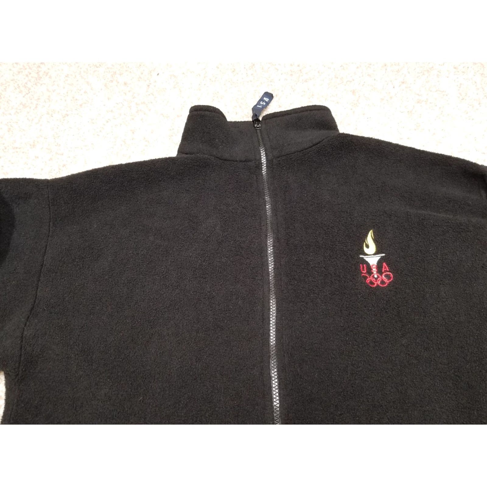Vintage VINTAGE Olympic USA Fleece Jacket Mens Large Black Polyester Full Zip Casual USA Size US L / EU 52-54 / 3 - 2 Thumbnail