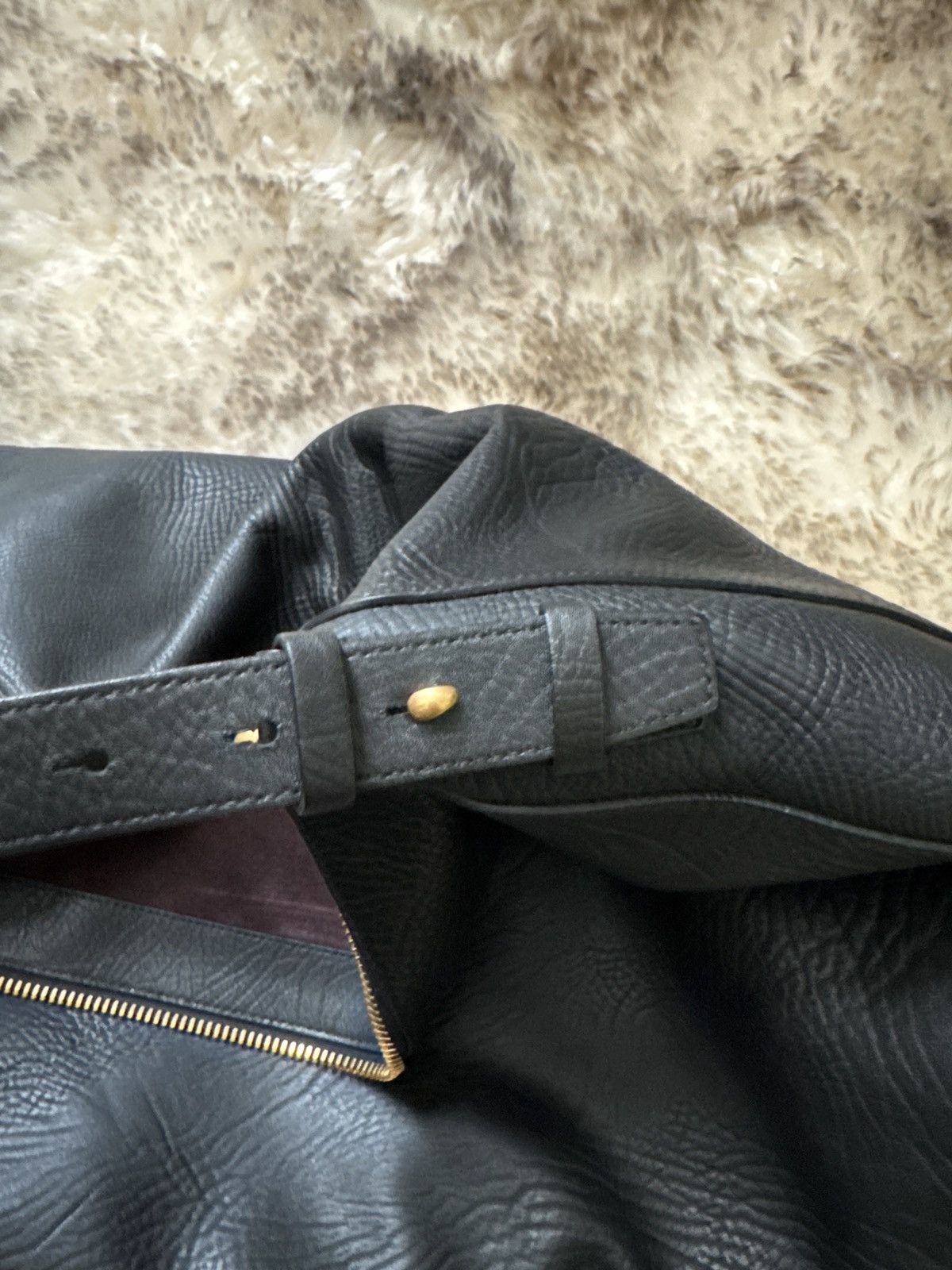 Burberry Like a New! Black Leather Large Tote Bag Size ONE SIZE - 12 Thumbnail