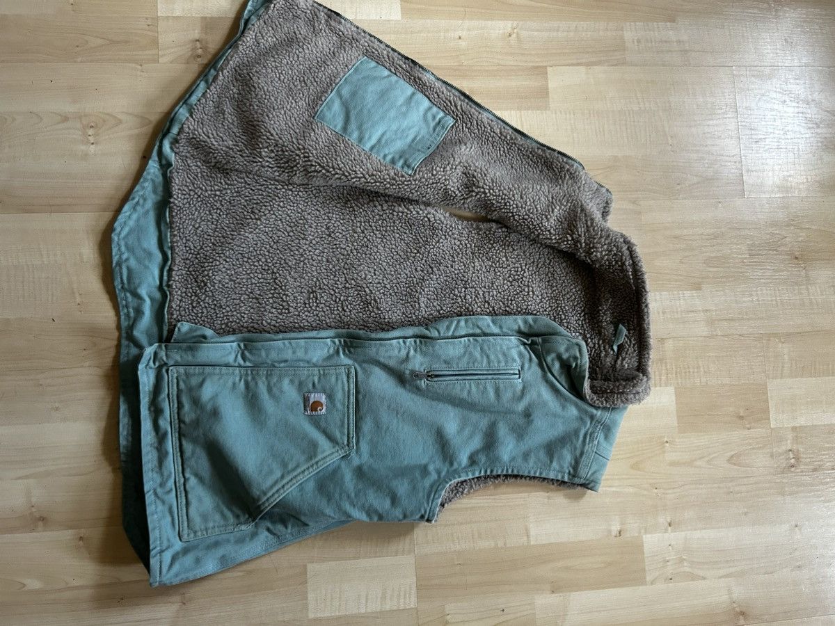 Carhartt Y2K Teal Carhartt Light Blue Sherpa lined Vest Size US XS / EU 42 / 0 - 2 Thumbnail