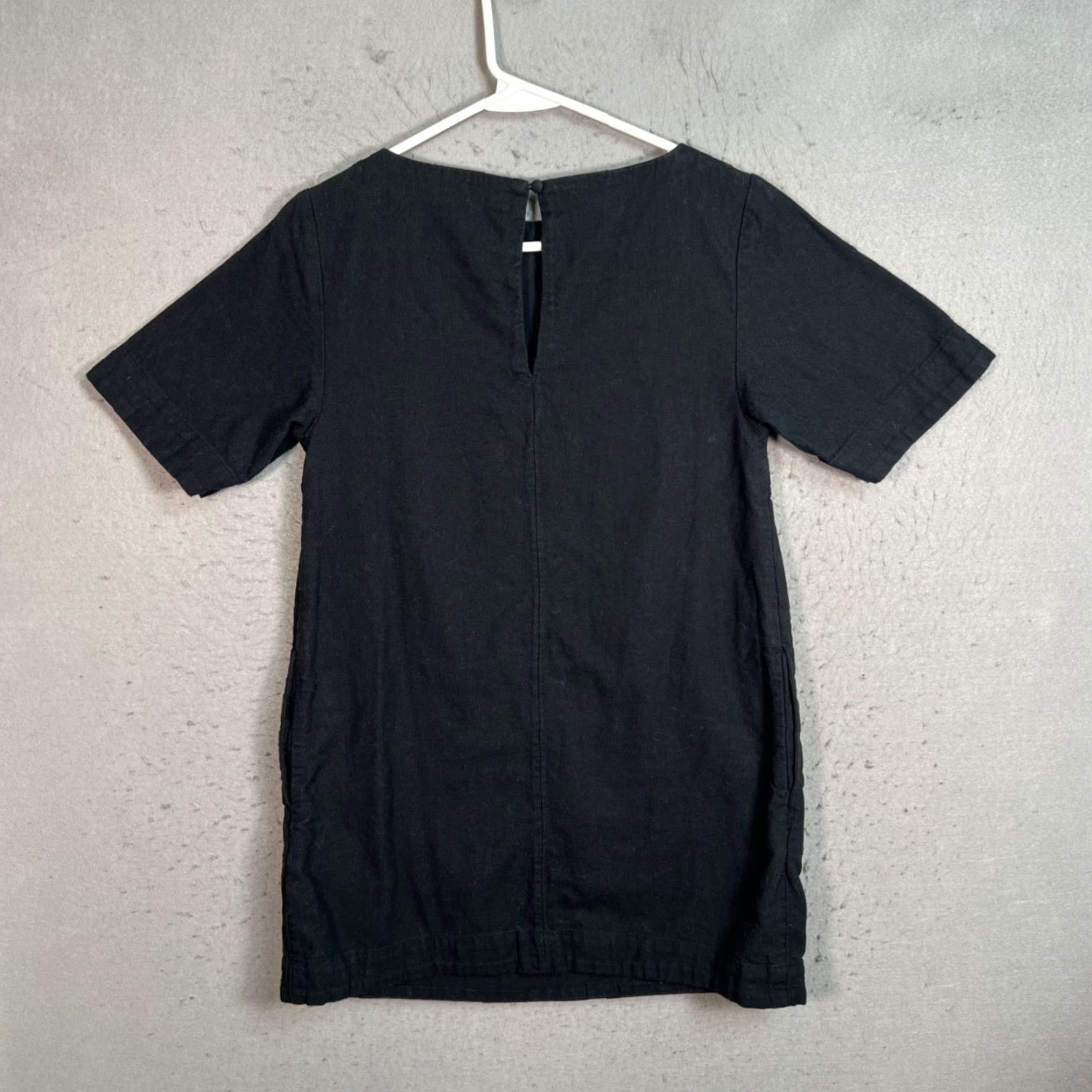 Abercrombie & Fitch VINTAGE Abercrombie & Fitch Womens XS Petite Black Linen-Blend Short Sleeve Tunic Dress Shirt Dress Womens Size 26" / US 2 / IT 38 - 2 Thumbnail