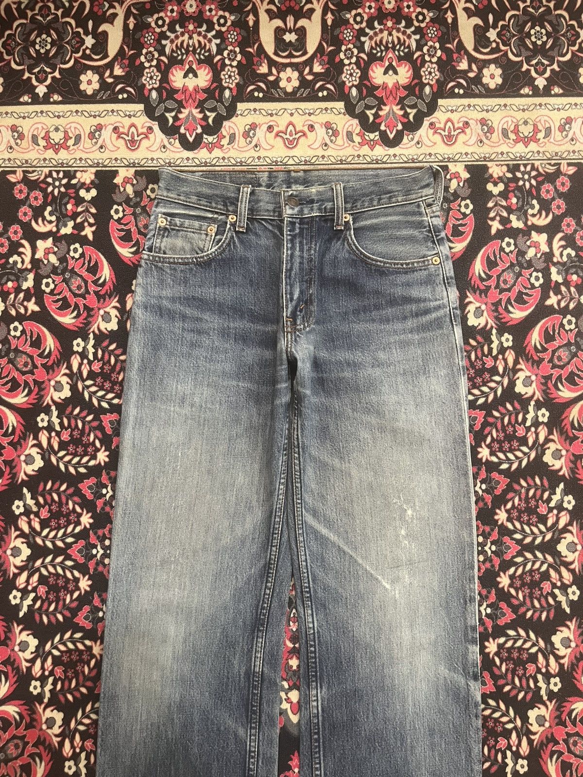Levi's Y2K Levi’s 506 Blue Faded Washed Frayed Leg Straight Jeans Size US 29 - 3 Thumbnail