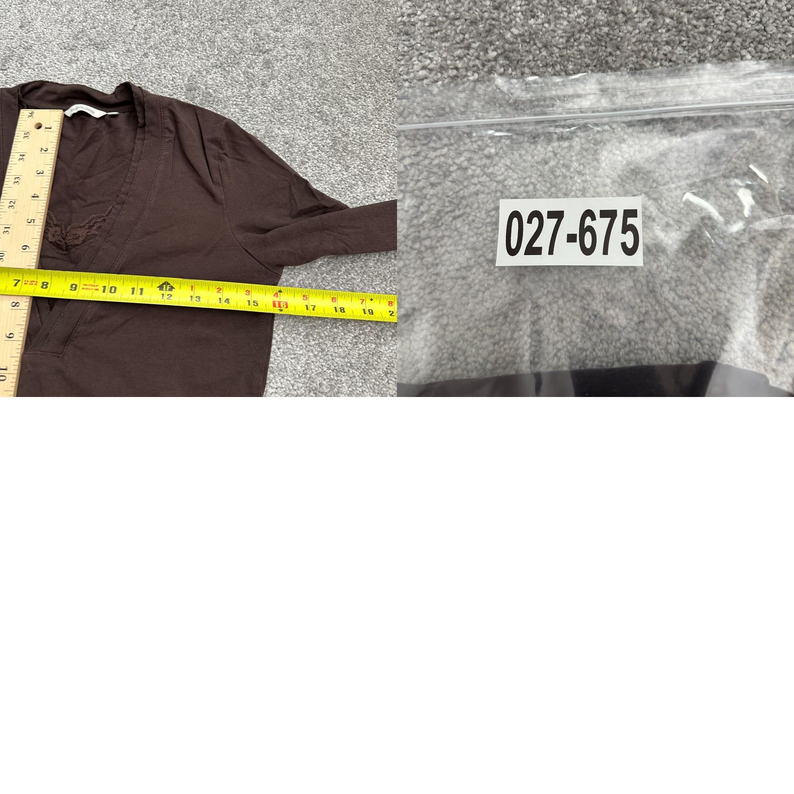 Vintage Bossini Shirt Ladies S Brown Lace Knit V-Neck Long Sleeve Casual Everyday Regular Womens Brown Lace Knit Top Size S / US 4 / IT 40 - 8 Thumbnail