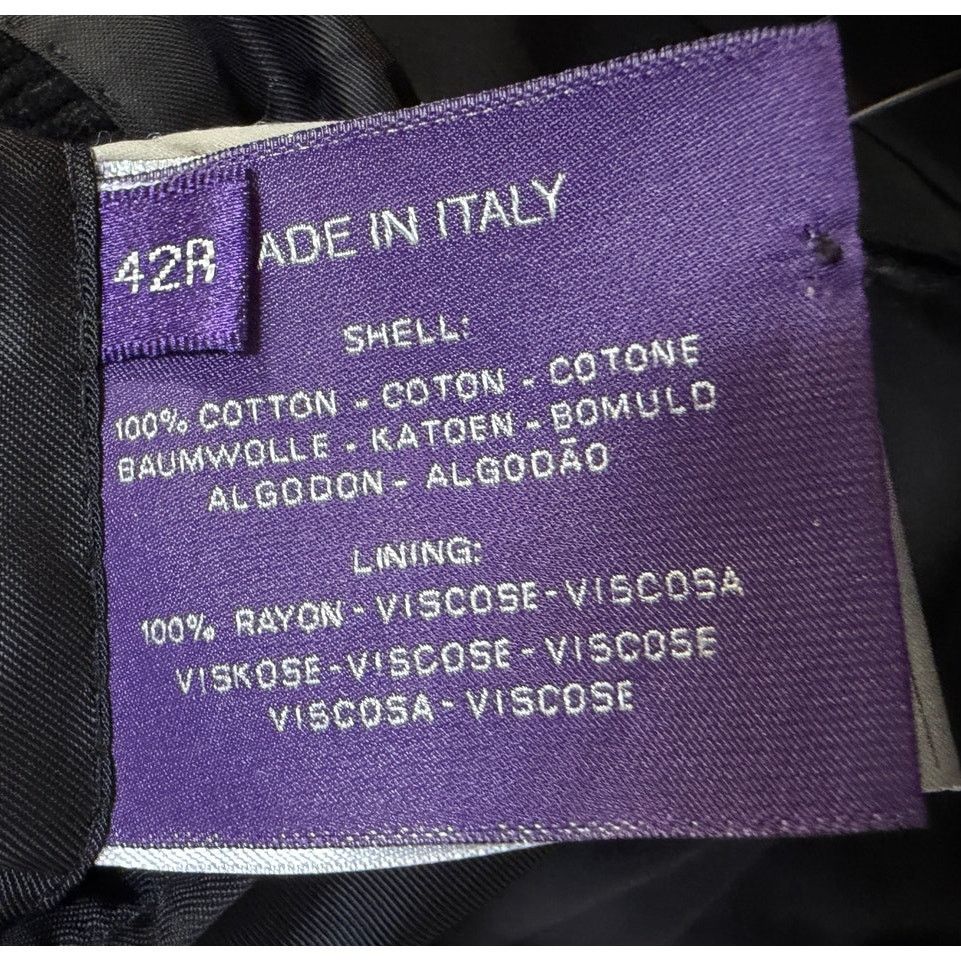 Ralph Lauren Purple Label Ralph Lauren Purple Label Men's Cotton Black Corduroy Size 42R - 4 Thumbnail