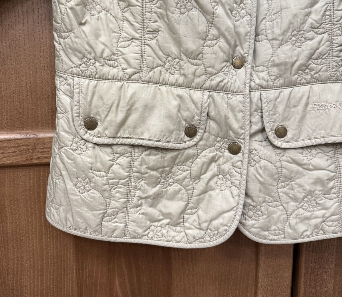 Barbour Barbour Flora Floral Cream Quilted Lightweight Jacket Size S / US 4 / IT 40 - 3 Thumbnail