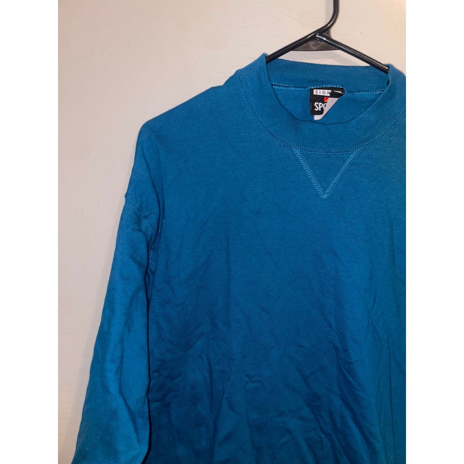Vintage Vintage Blue Blank Long Sleeve Shirt Tee VTG 90s Large L Size US L / EU 52-54 / 3 - 2 Thumbnail