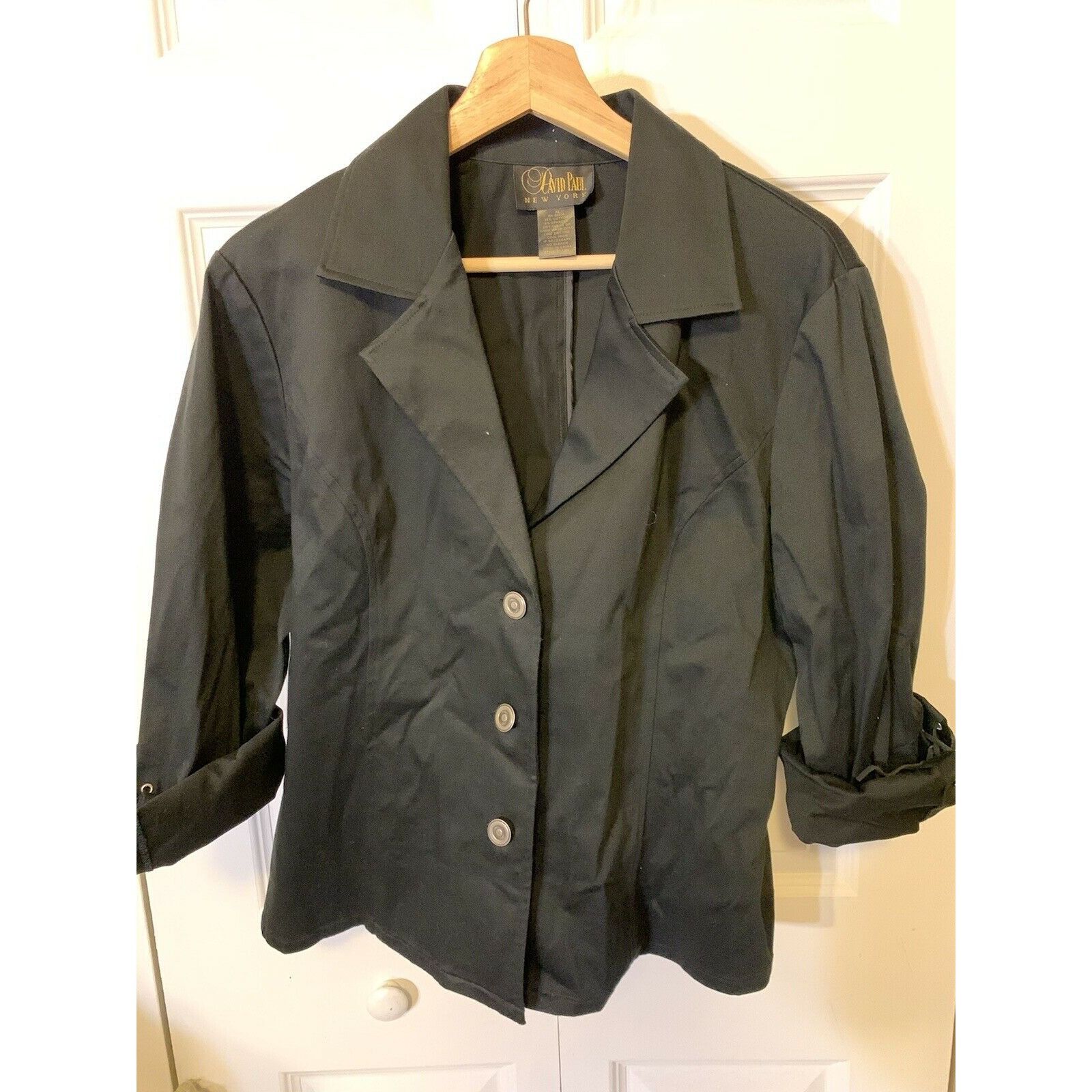 Other David Paul Women’s Sz XL Black cotton blend TOP shirt Size XL / US 12-14 / IT 48-50 - 4 Thumbnail