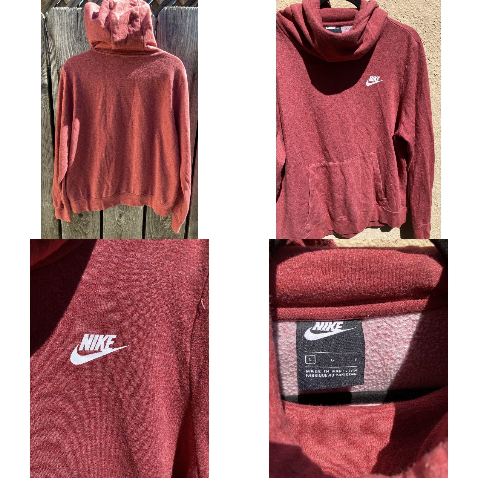 Nike Nike Red Swish Logo Hoodie L Pocket Pullover Cotton Streetwear Activewear Mens Size US L / EU 52-54 / 3 - 8 Thumbnail
