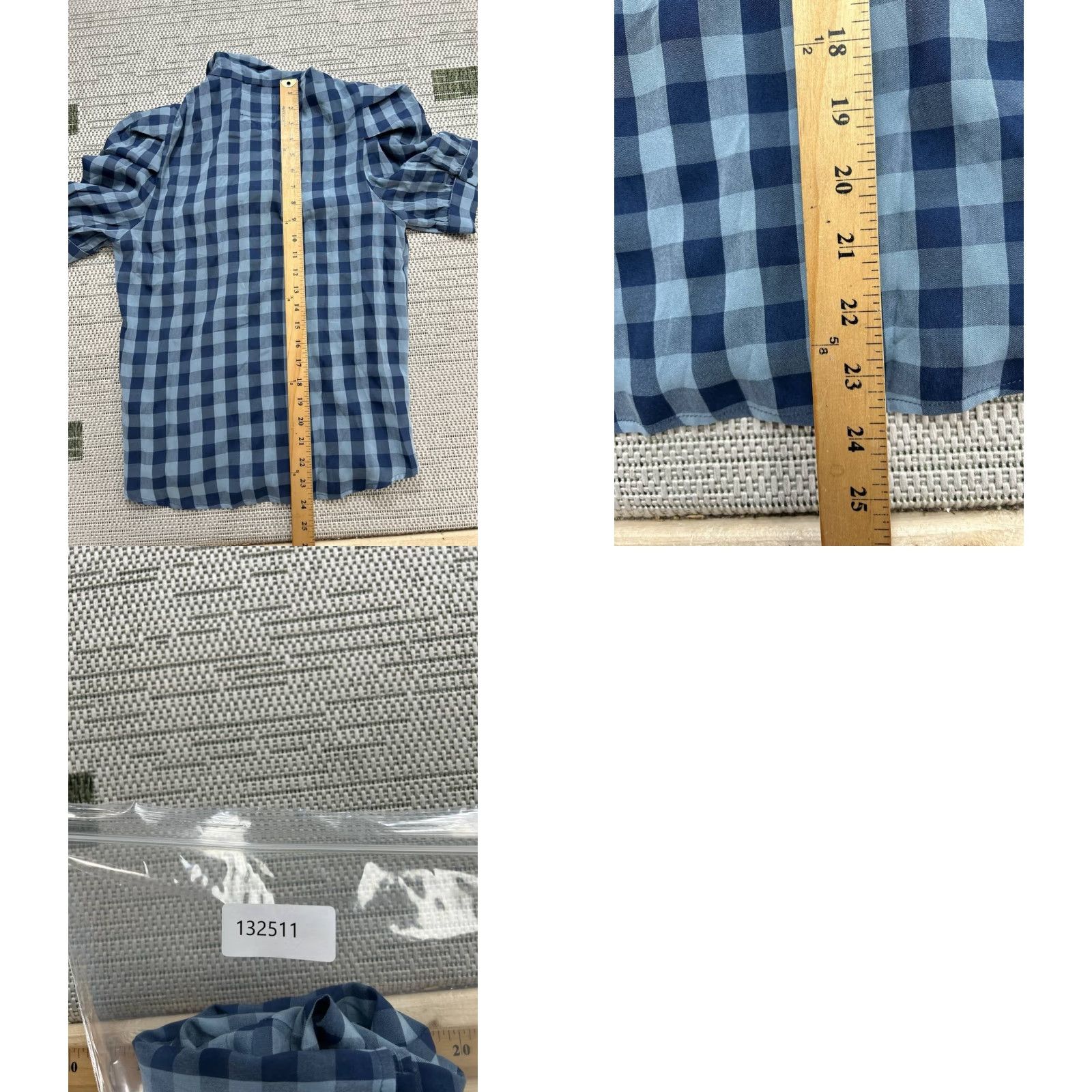 Vintage Rochelle Behrens Shirt Womens XS Blue Blouse Long Sleeve Plaid Button Collared Casual shirt Womens XS Blue Size XS / US 0-2 / IT 36-38 - 8 Thumbnail