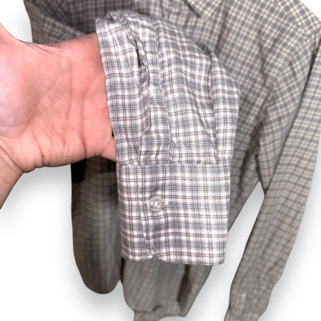 Canali Canali Gray Flannel Made in Italy Button Up Shirt Sz M Size US M / EU 48-50 / 2 - 6 Thumbnail