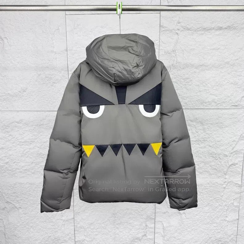 Fendi Fendi Little Monster Gray Hooded Long Sleeve Puffer Jacket Size US M / EU 48-50 / 2 - 2 Thumbnail