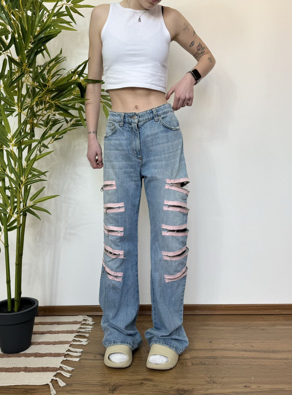 Iceberg VINTAGE ICEBERG OPIUM STYLE ZIPPER DENIM PANTS Size US 28 / EU 44 - 4 Thumbnail