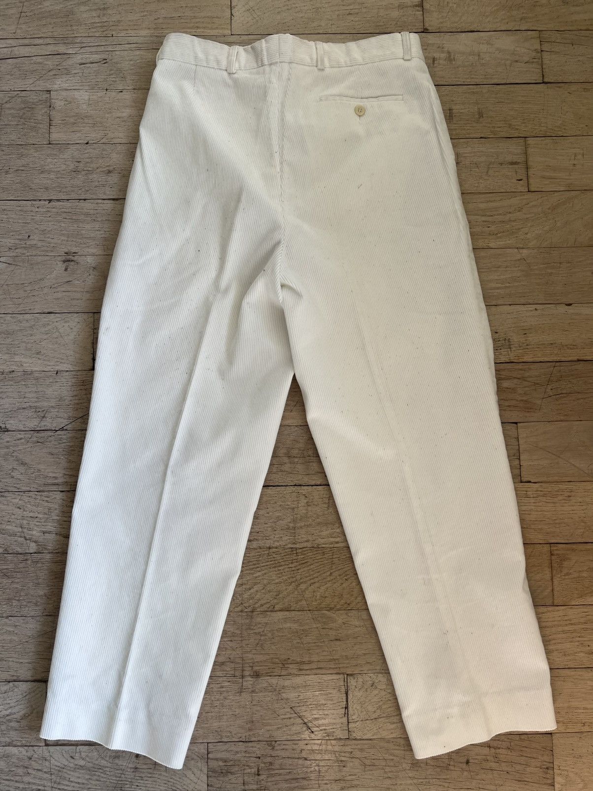 Editions M.R High Waist Pleated Corduroy Pants - White Size US 30 / EU 46 - 5 Thumbnail
