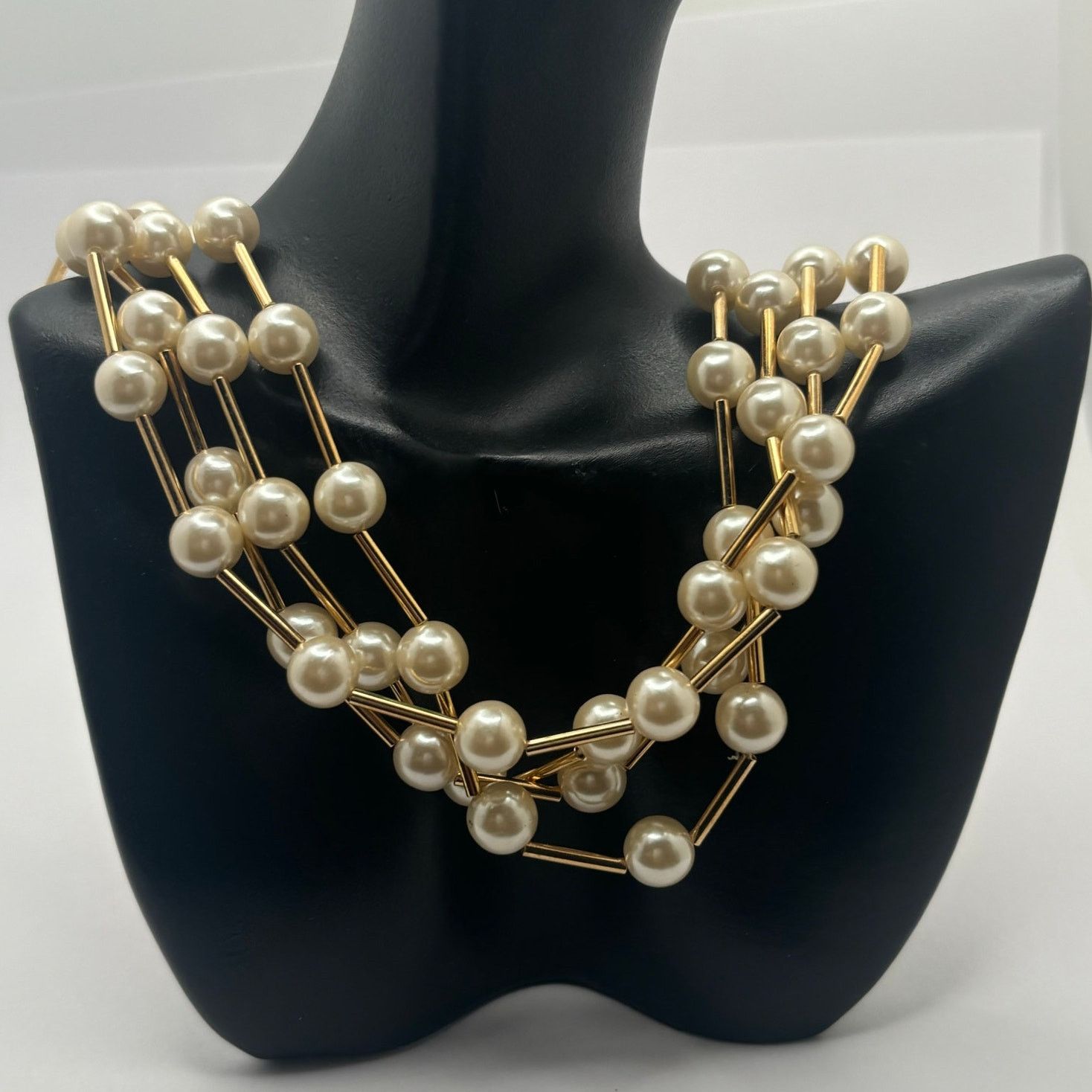 Other Vintage Silver & Cream Pearl Necklace Size ONE SIZE - 1 Thumbnail