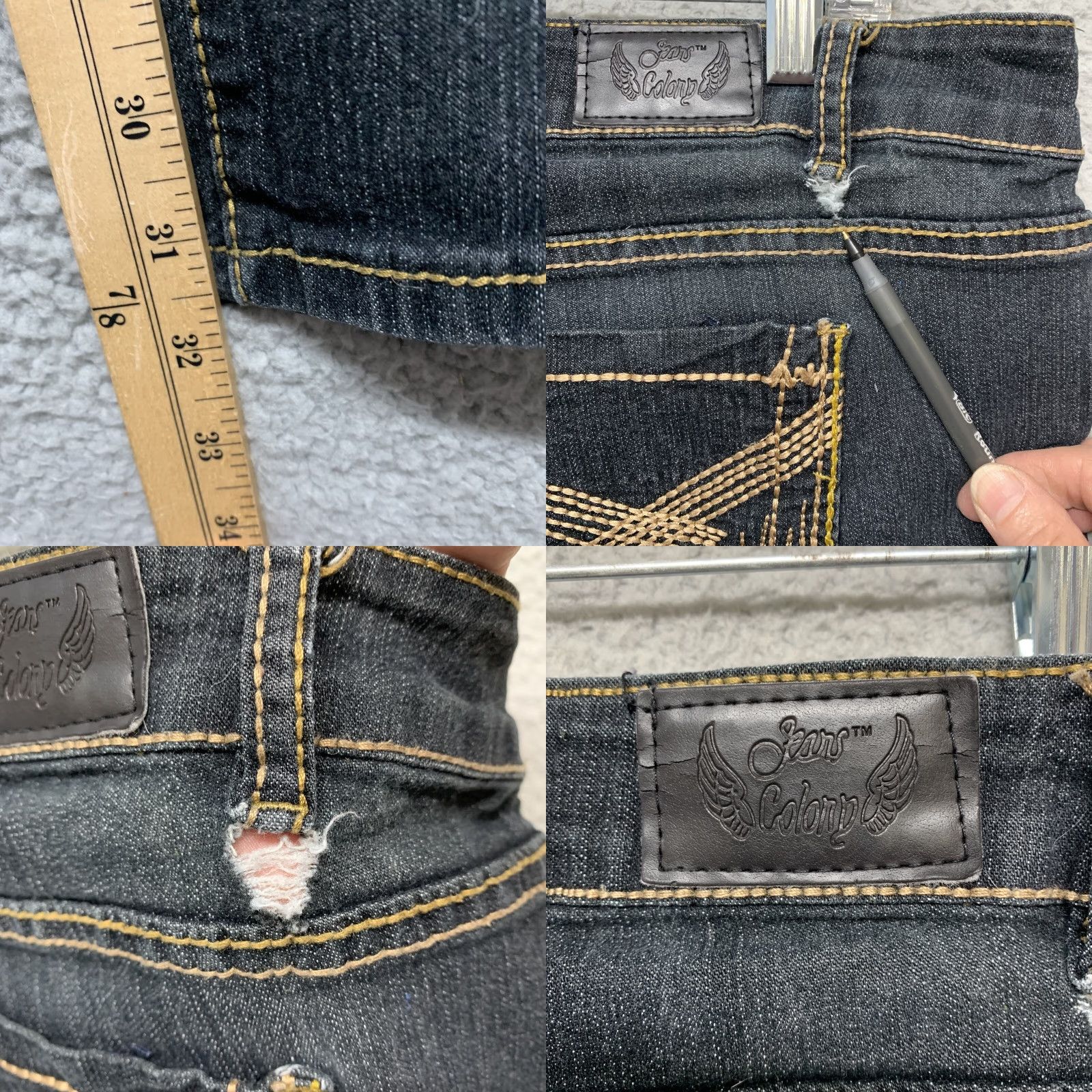 Vintage Jeans Colony Jeans Skinny Blue Dark Wash Cotton Blend Stretch Size 16 Women’s Regular 31.5 Inseam 5-Pocket Denim Clothing Woman Mensveless? Size 38" / US 16 / IT 52 - 9 Thumbnail