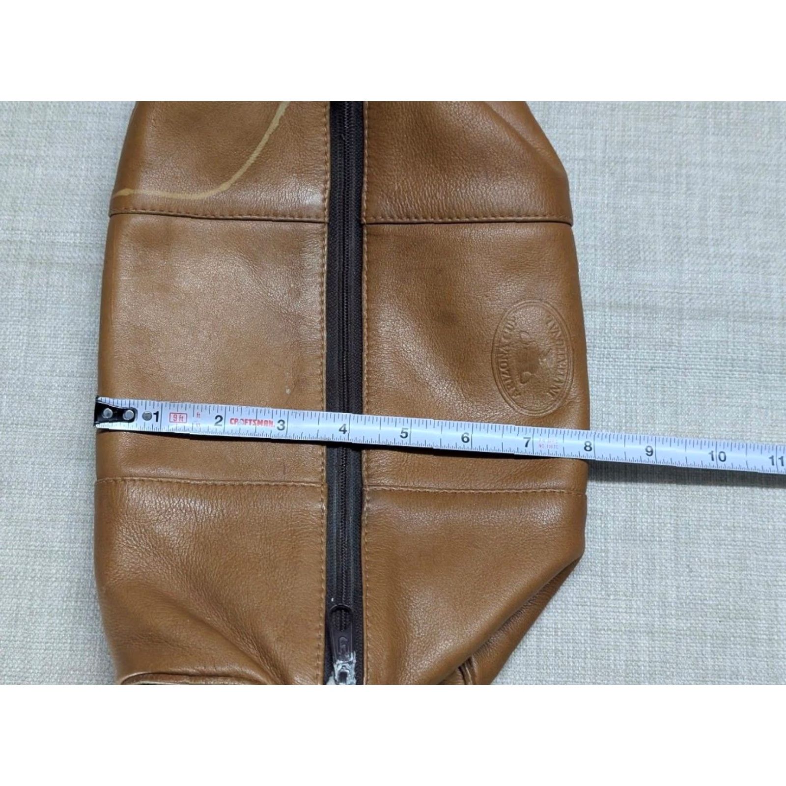Vintage VINTAGE ARIZONA CUP leather TOILETRY BAG brown MEN Small Leather Tote 5" tall 12" across 7" wide Size ONE SIZE - 8 Thumbnail