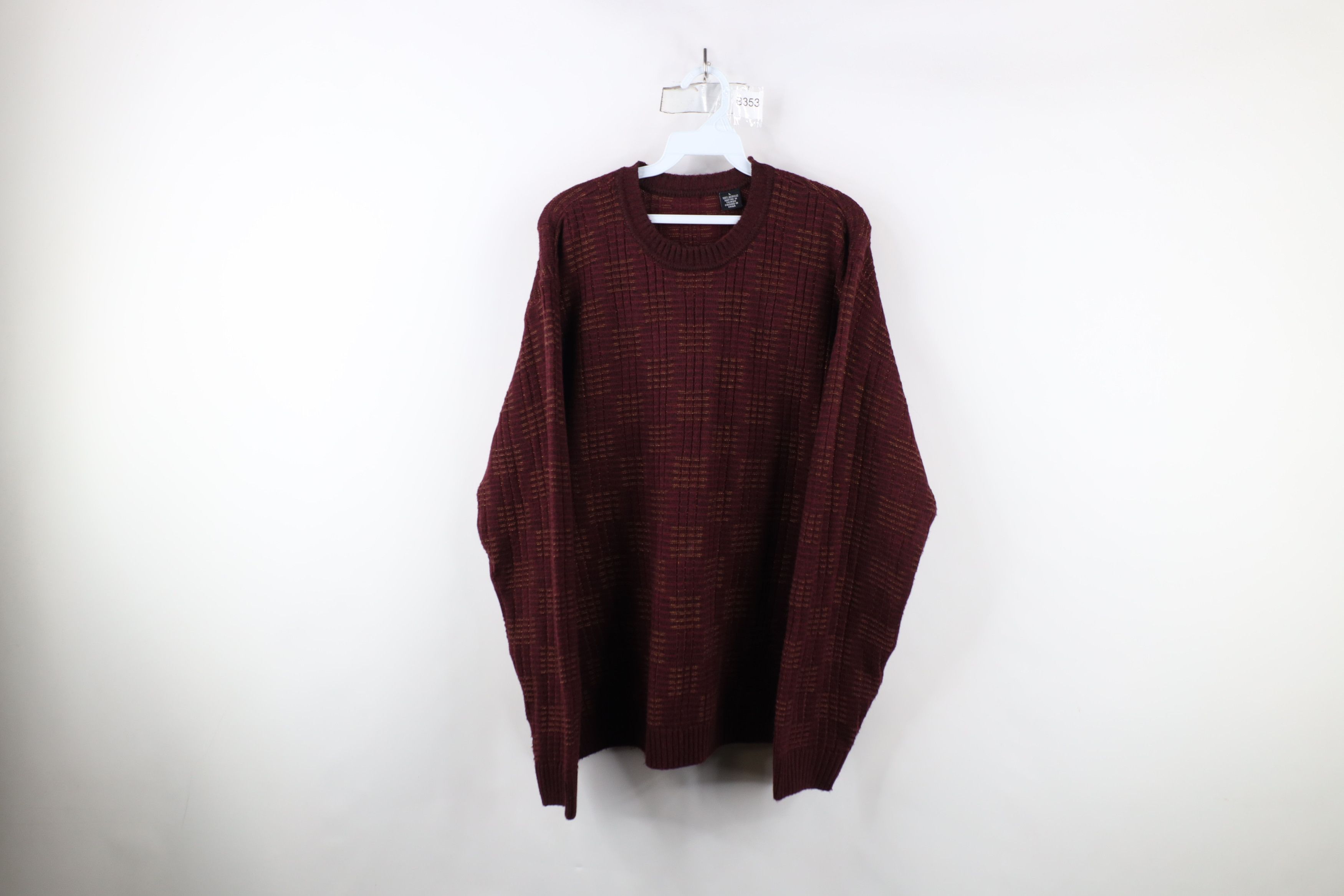 Vintage Vintage 90s Streetwear Checkered Ribbed Crewneck Sweater Size US L / EU 52-54 / 3 - 1 Thumbnail