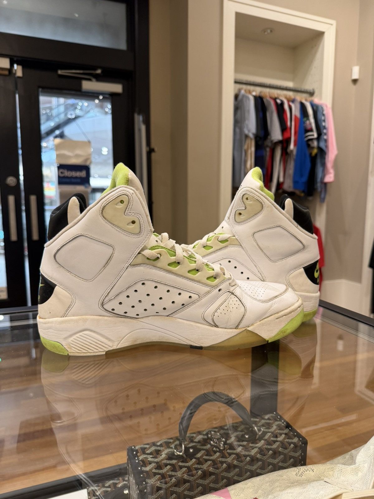 Nike Air Flight Lite High (2008) - White/Citron Size US 13 / EU 46 - 4 Thumbnail