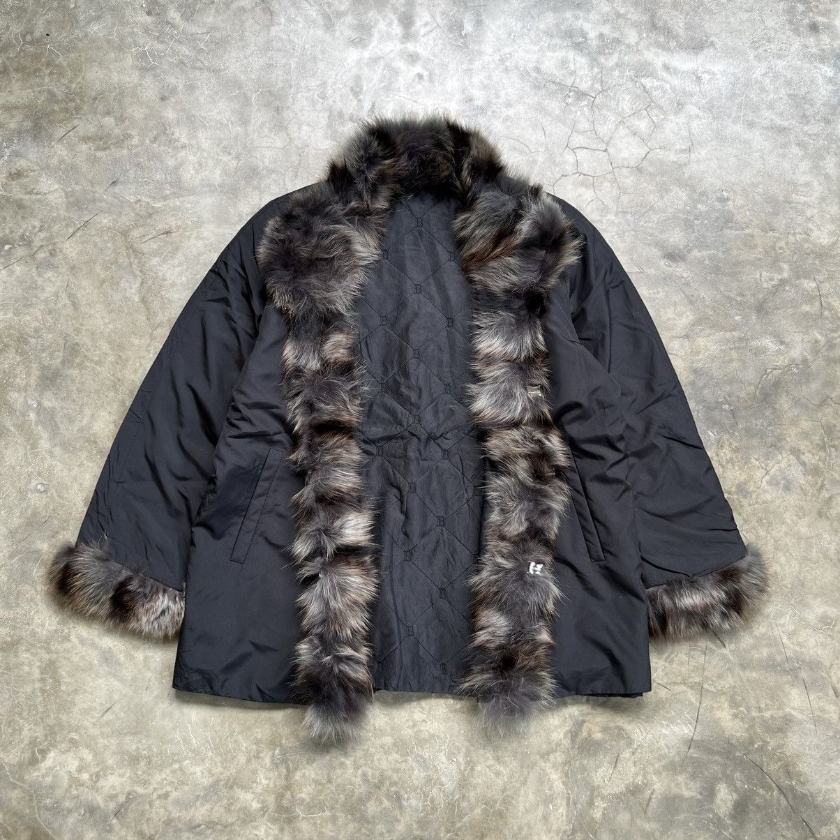 Balmain Vintage Balmain Reversible Monogram Fox Fur Silk Jacket Size US XL / EU 56 / 4 - 3 Thumbnail