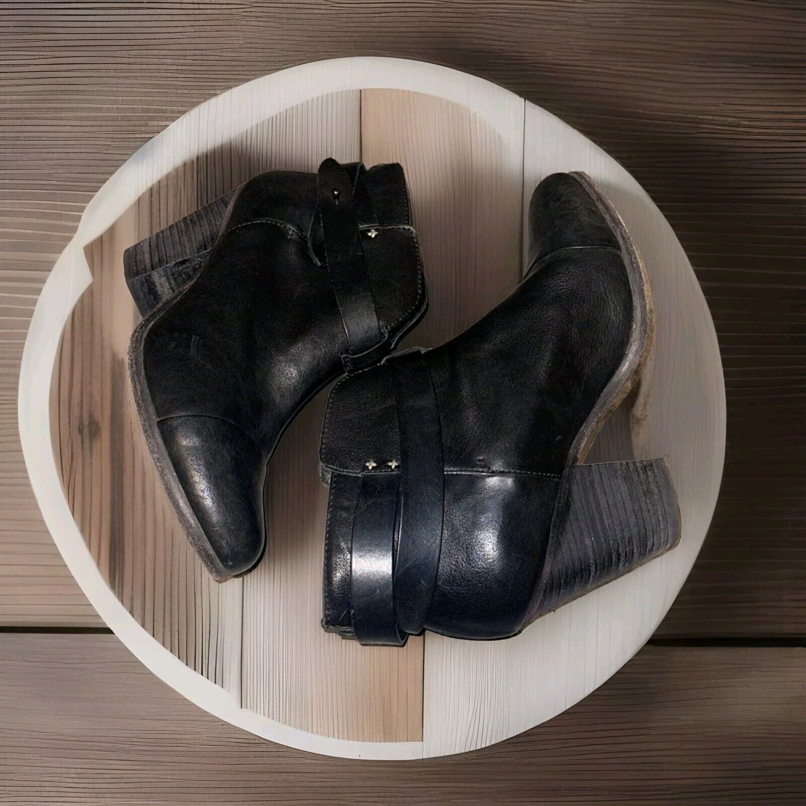 Rag & Bone Rag & Bone Size Harrow Ankle Booties Black Strap,Block Heel Size US 8.5 / IT 38.5 - 7 Thumbnail