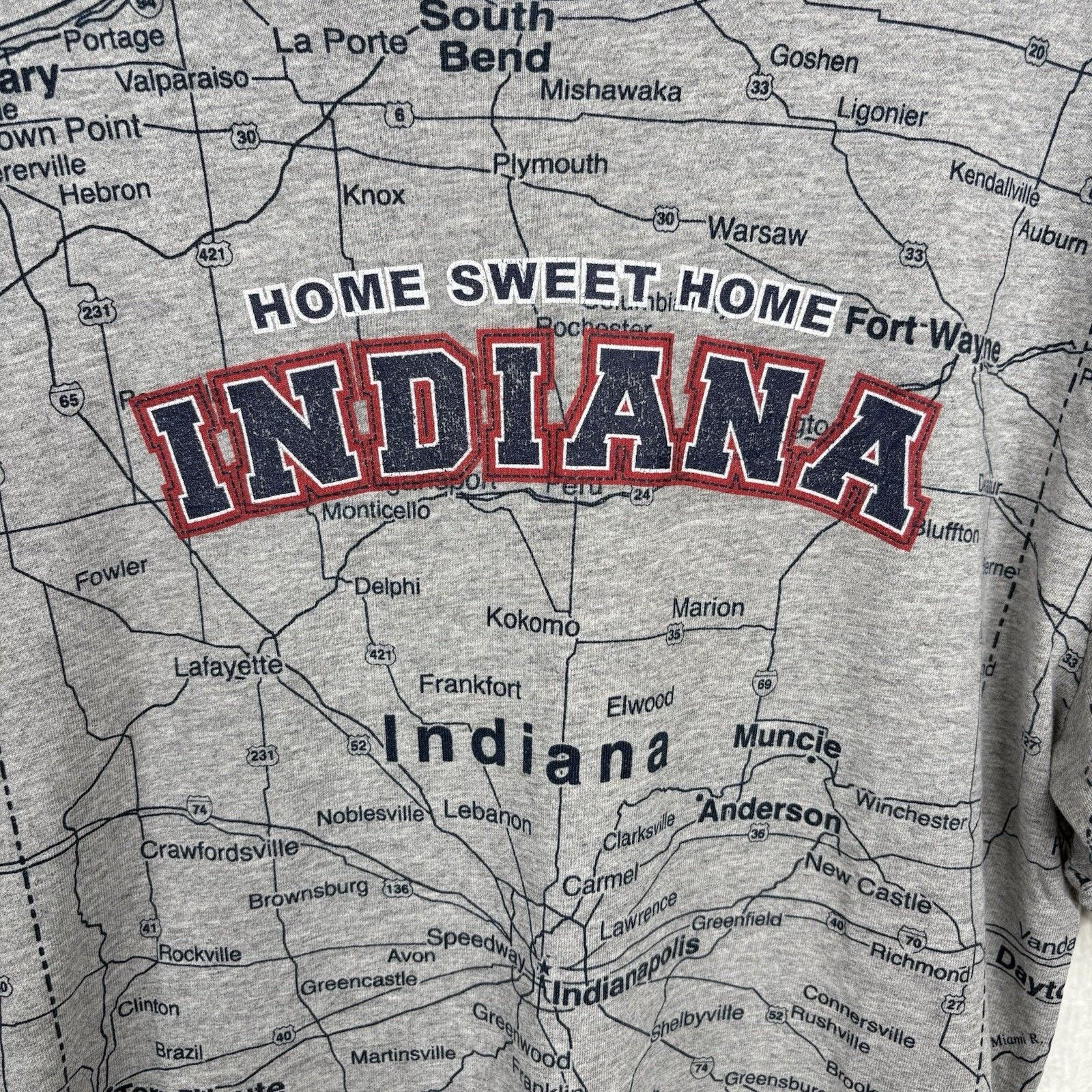 Other Vintage 90’s Grey Indiana State Road Map Tee Shirt Medium Size US M / EU 48-50 / 2 - 2 Thumbnail
